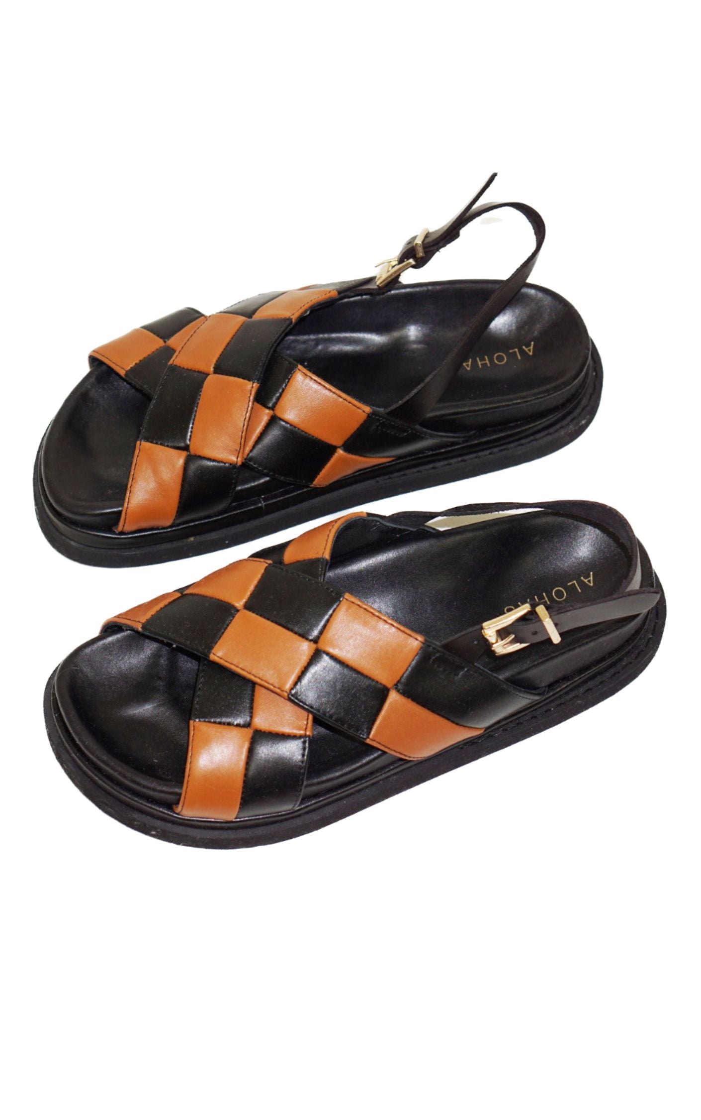 ALOHAS Marshmallow Scacchi Checked Sandals resellum