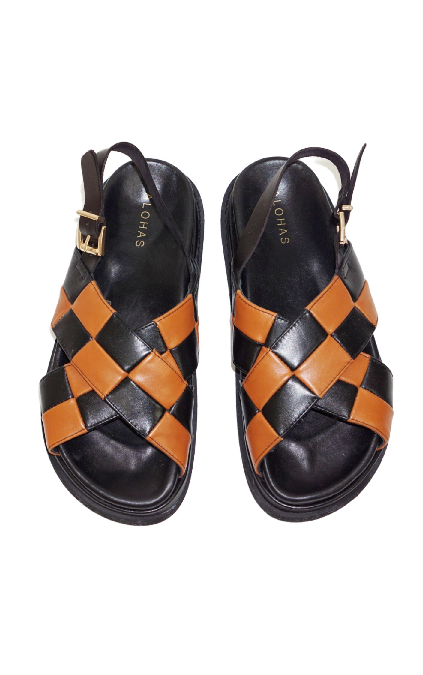 ALOHAS Marshmallow Scacchi Checked Sandals resellum