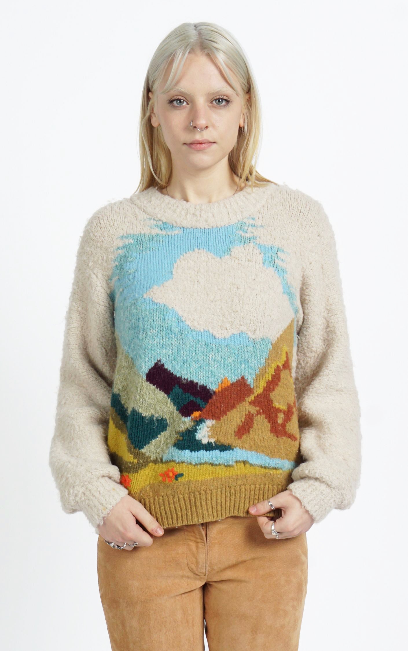 Anthropologie Sleeping On Snow Wool Alpaca Landscape Sweater resellum