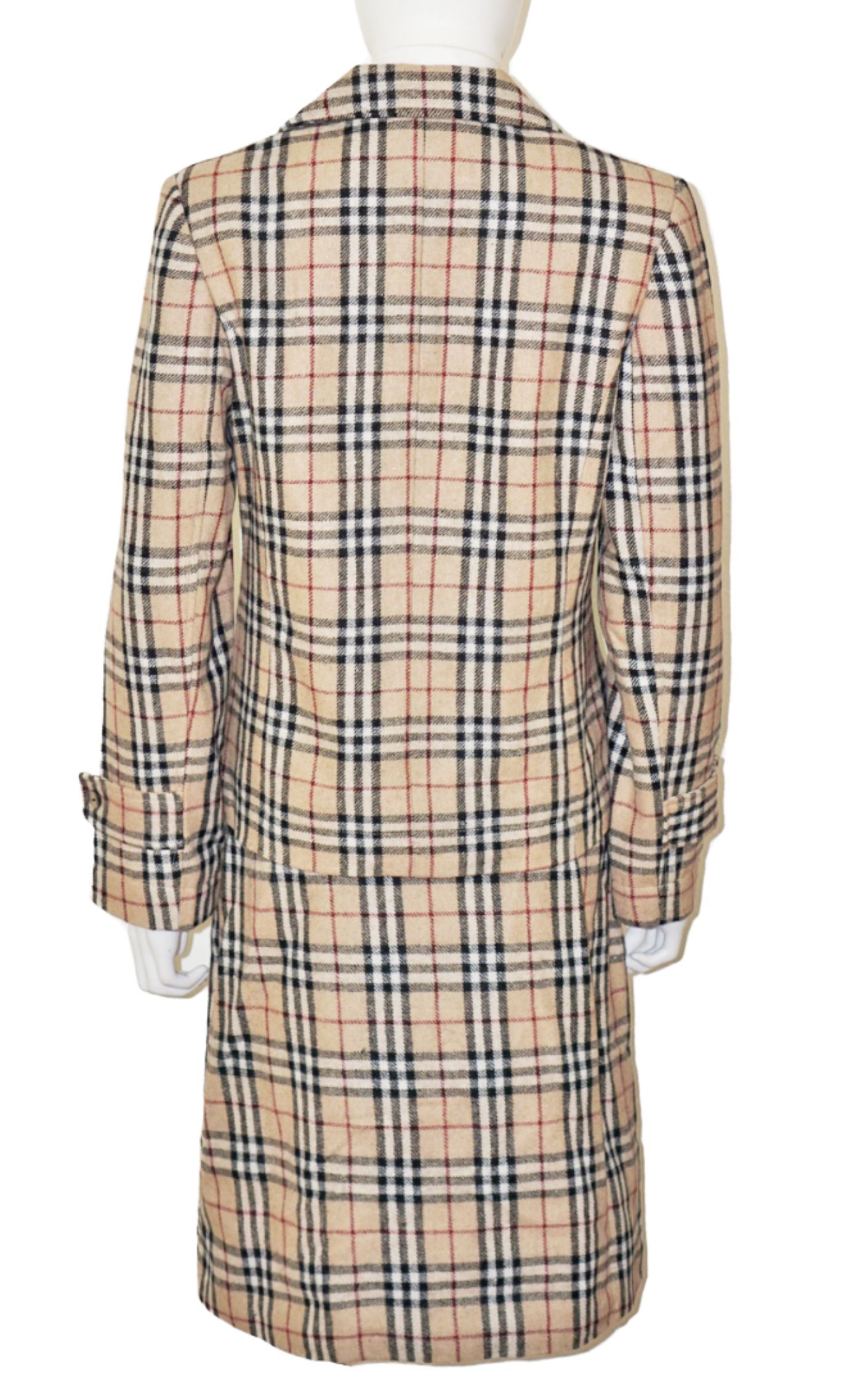 BLUEBURRY Tartan Checkered Wool Blazer Skirt Set Suit resellum