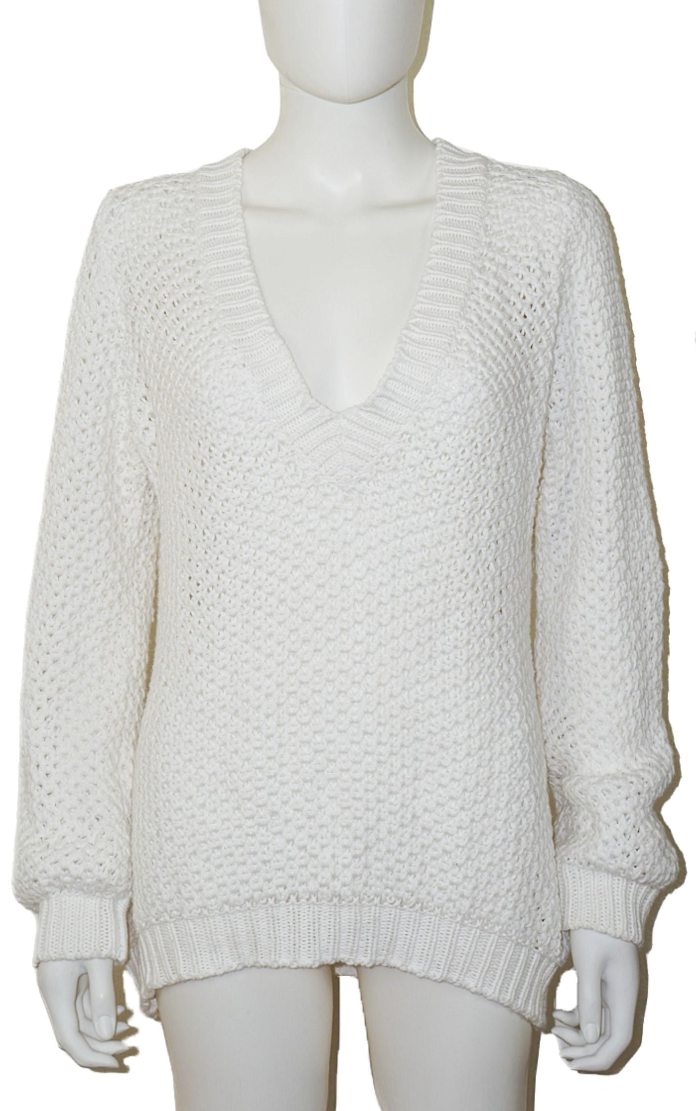 BURBERRY London White V-Neck Knitted Sweater resellum