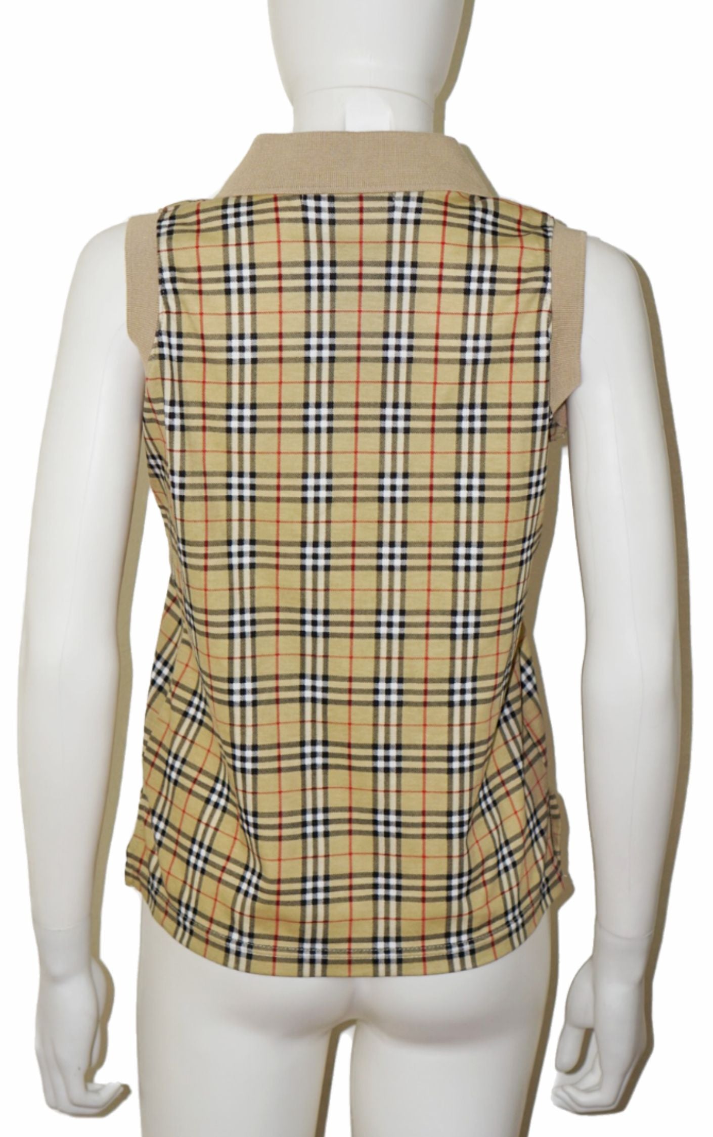BURBERRY VTG Plaid Teddy Bear Polo Sleeveless T-Shirt resellum