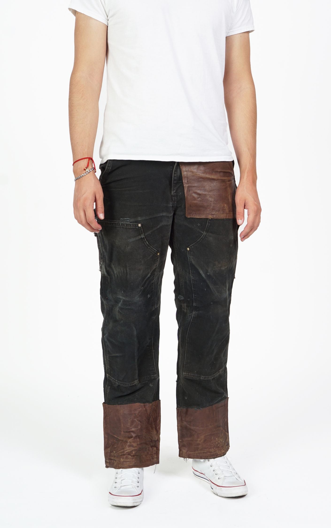 CARHARTT Vintage Cargo Leather Patches Distressed Jeans resellum