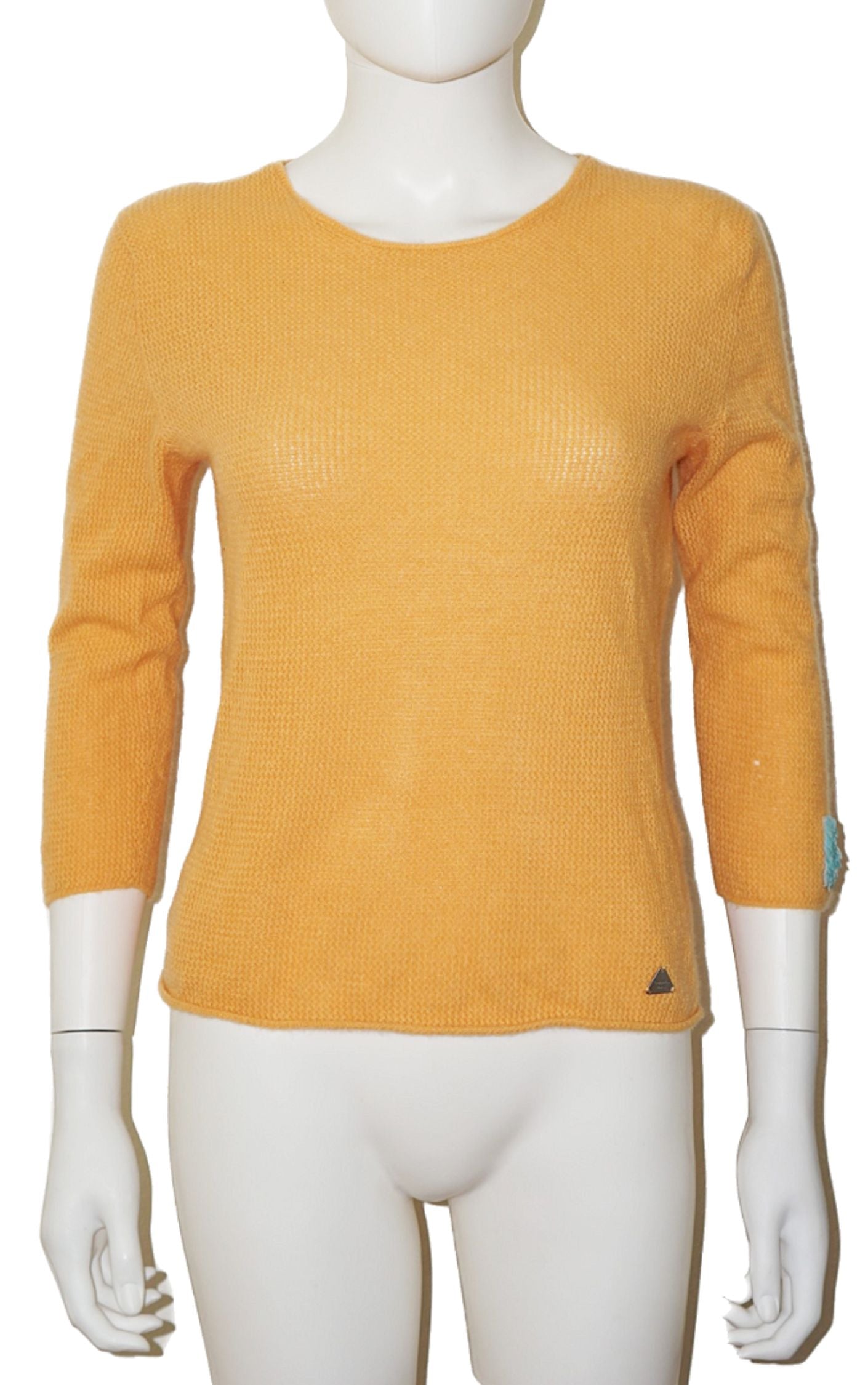 CHANEL Vintage Coco Cuba Knit Cashmere Orange Sweater resellum