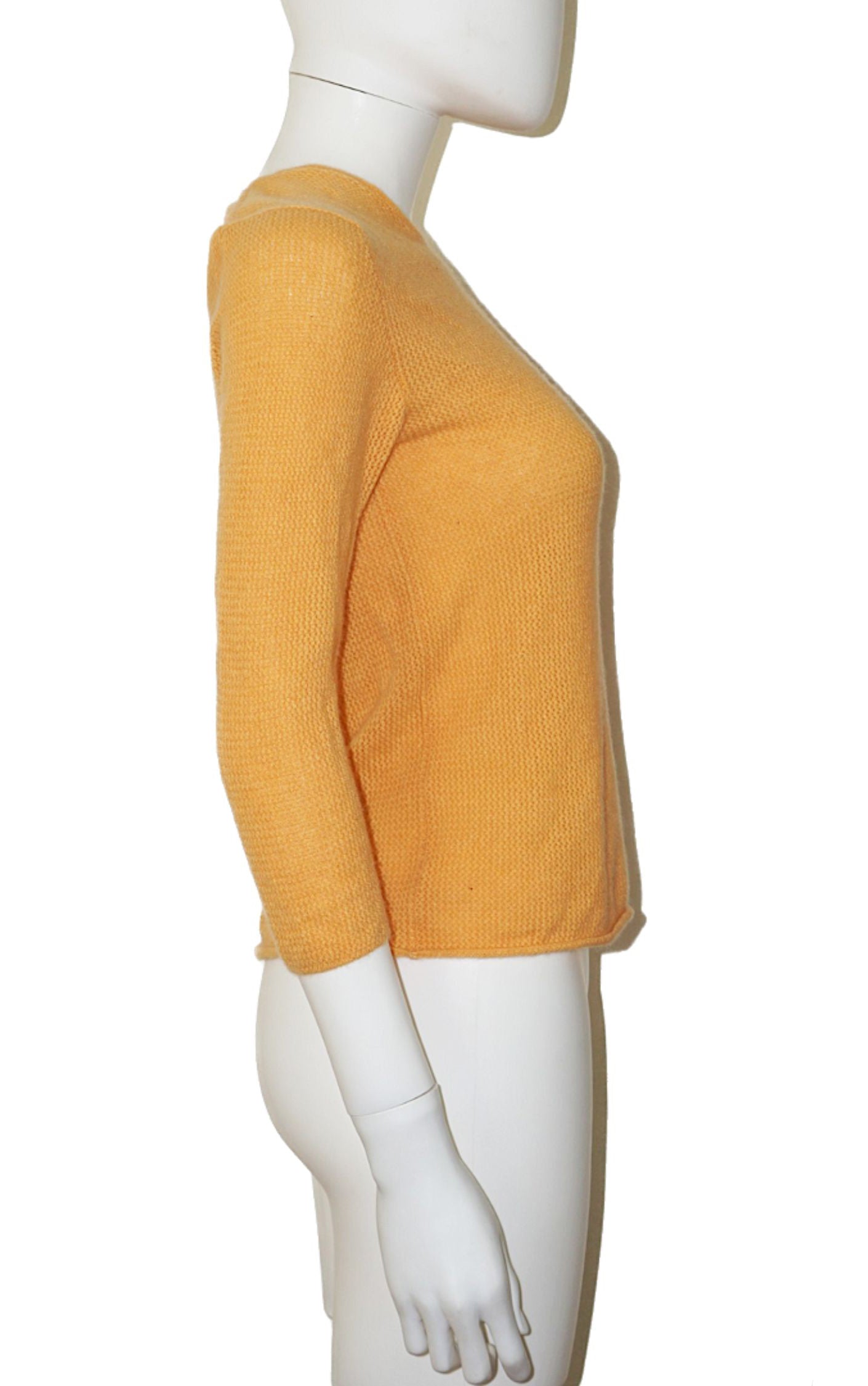 CHANEL Vintage Coco Cuba Knit Cashmere Orange Sweater resellum