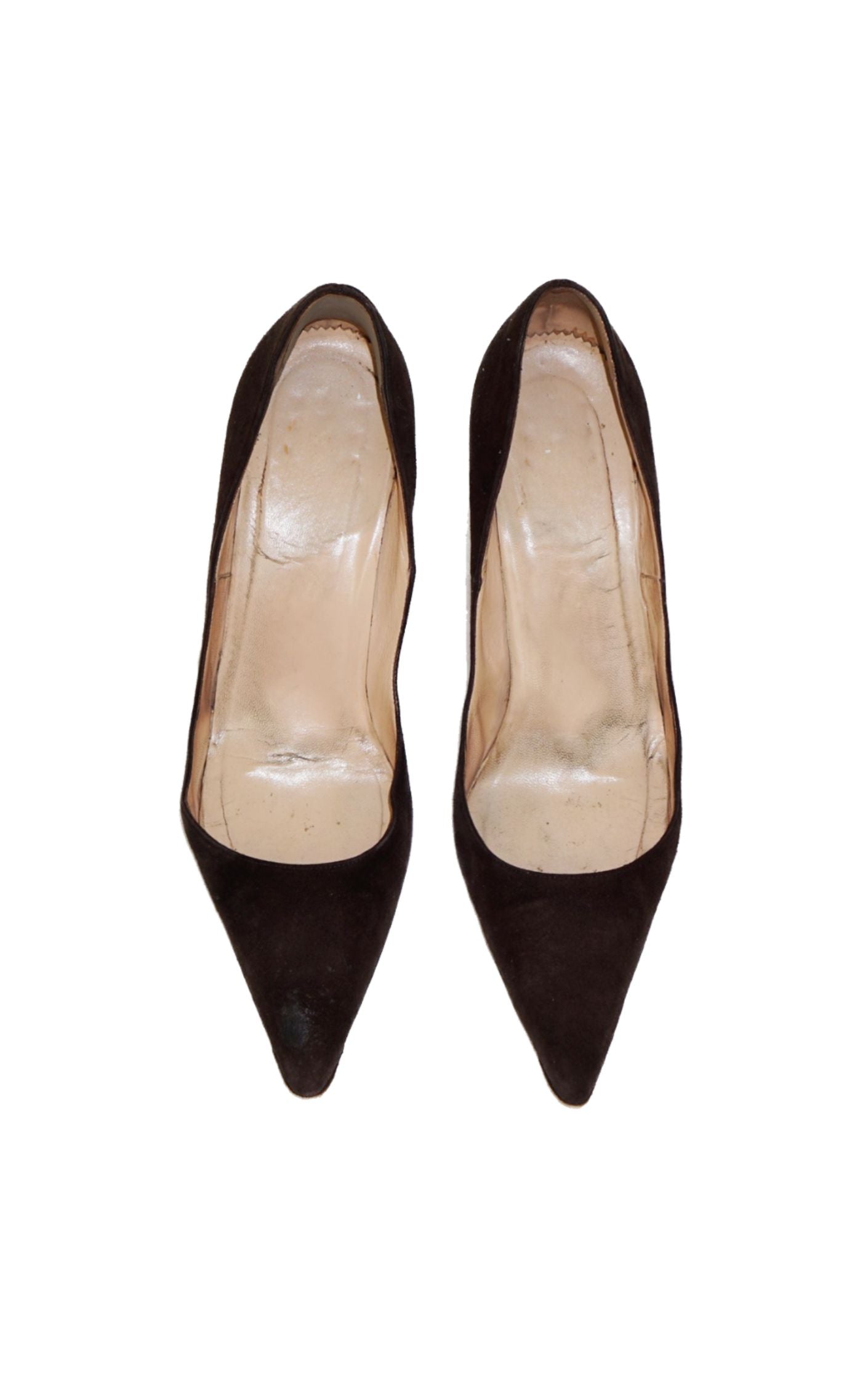 CHRISTIAN LOUBOUTIN Brown Suede Pumps resellum