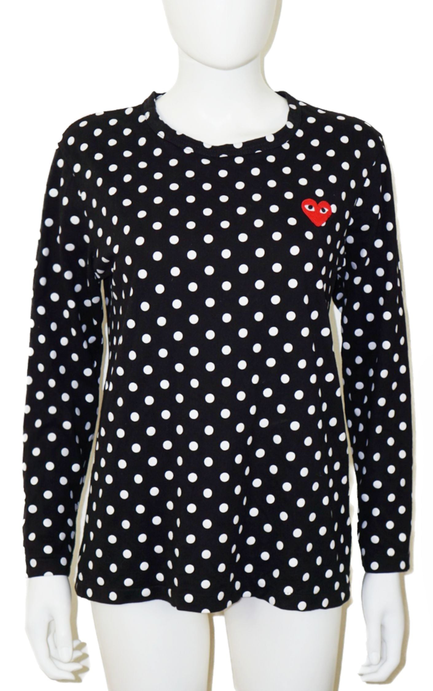 COMME DES GARÇONS Play Heart Dotted Long Sleeve T-Shirt resellum