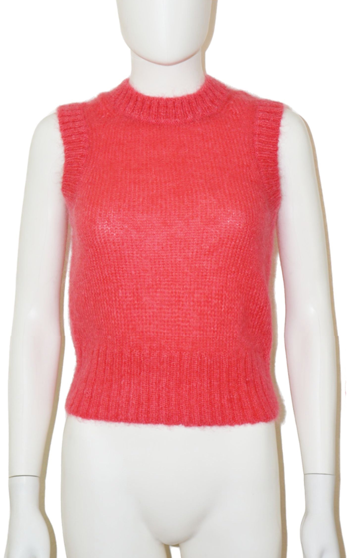 COS Pink Angora Mohair Fuzzy Vest Top resellum