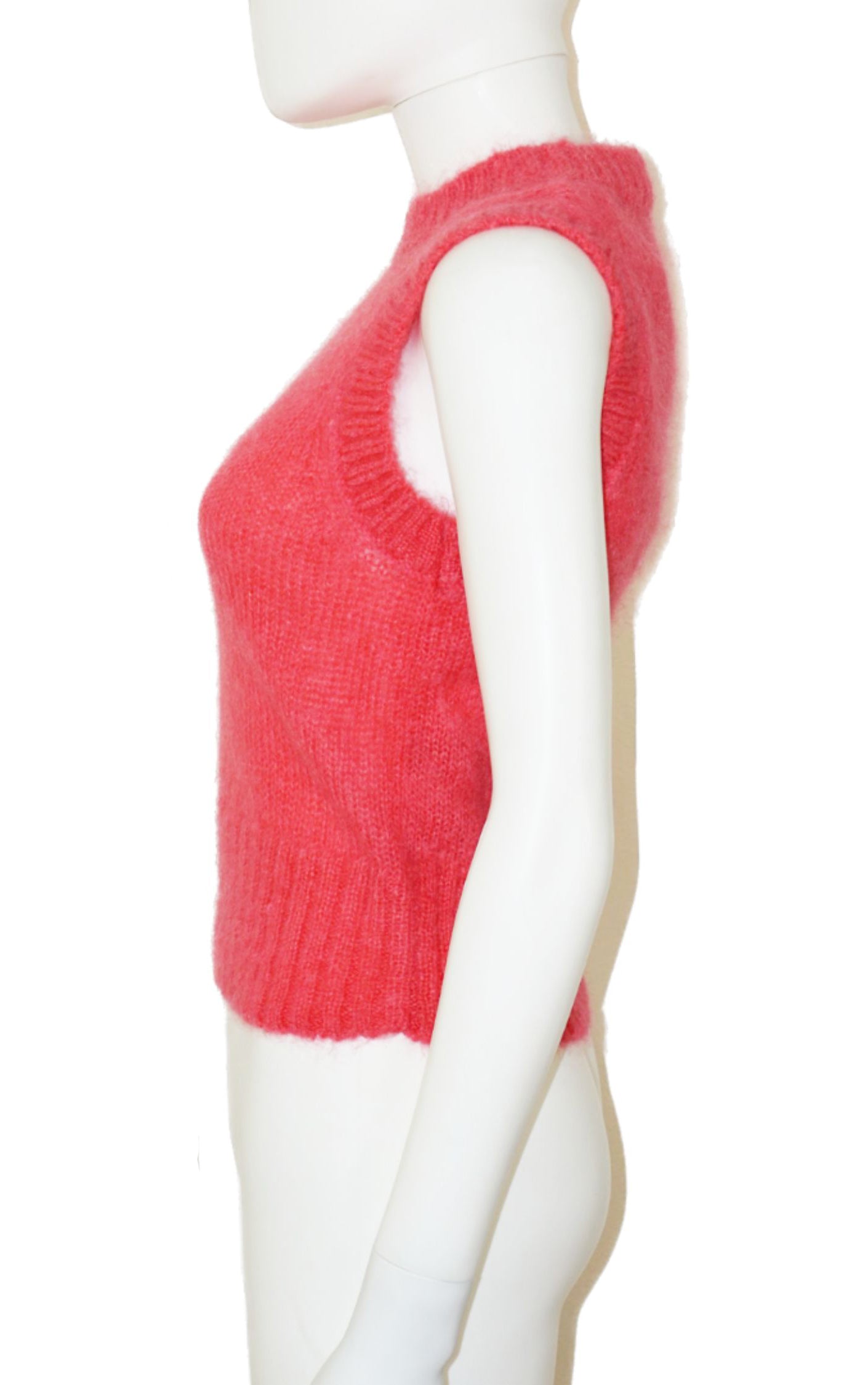 COS Pink Angora Mohair Fuzzy Vest Top resellum