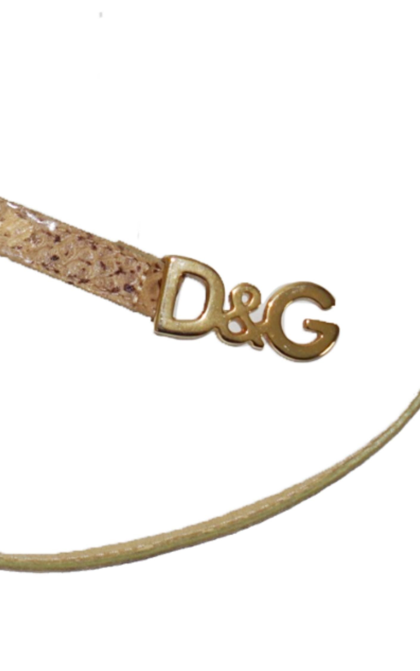 DOLCE & GABBANA D&G Logo Thin Snakeskin Belt RESELLUM