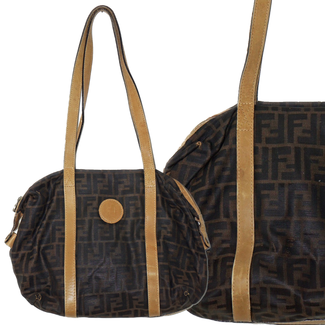 FENDI Brown Monogram Shoulder Bag