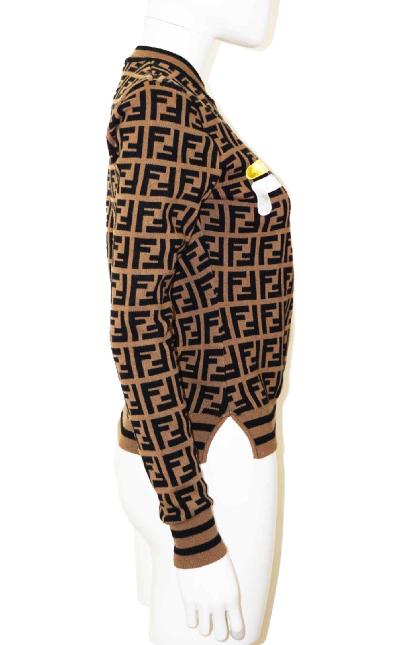 FENDI Roma Logo Monogram Embroidered Wool Sweater resellum