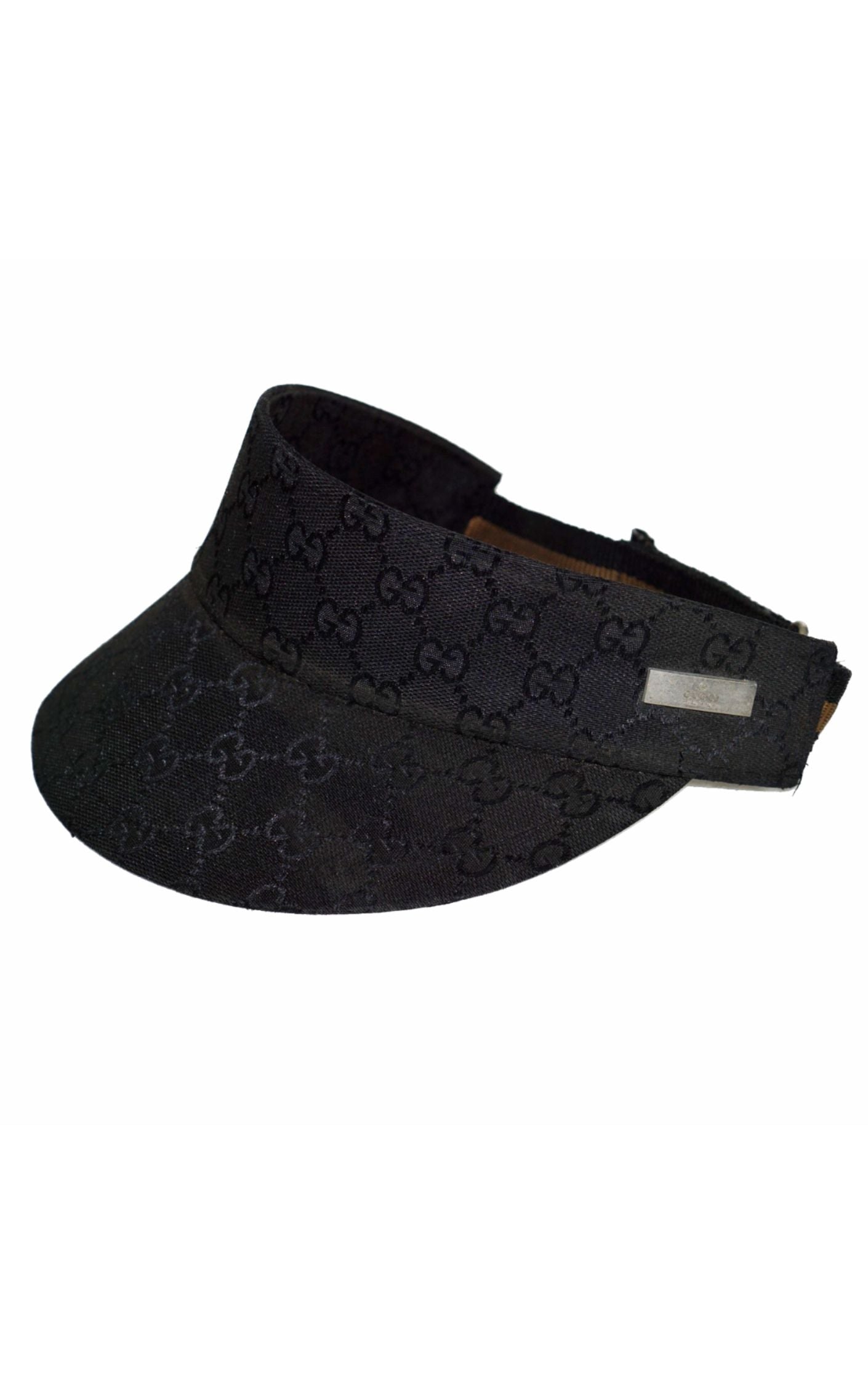 GUCCI GG Logo Monogram Black Visor Hat resellum