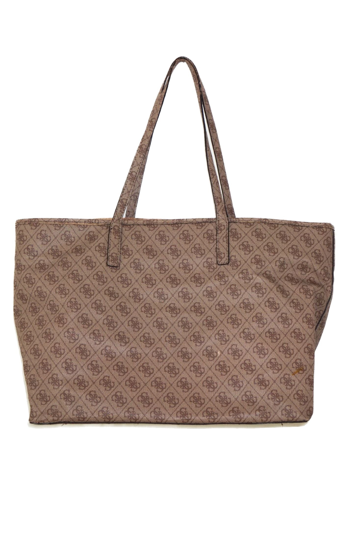 GUESS Vikky Tan 81 Los Angeles Monogram Tote Bag resellum
