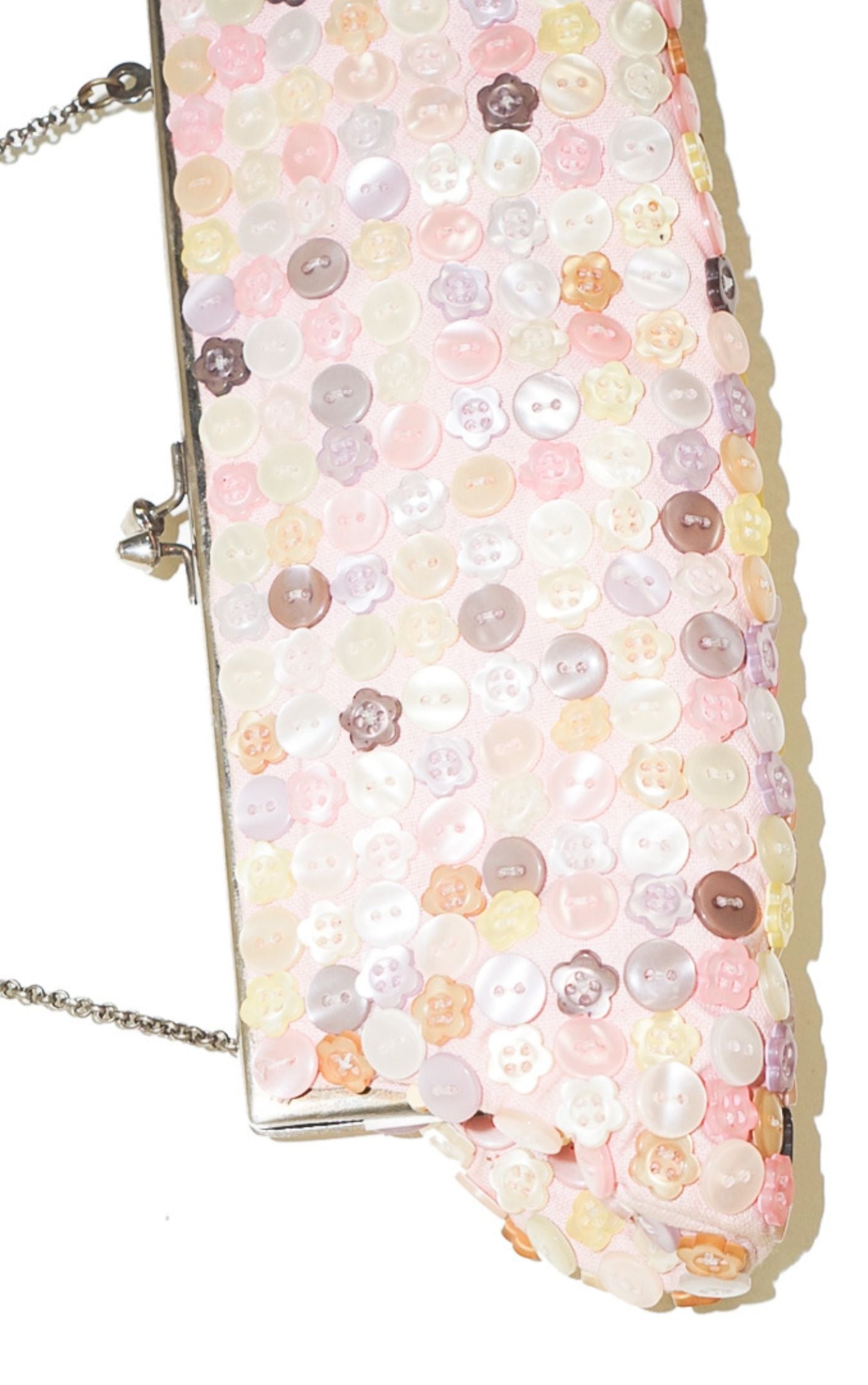 HANDMADE Button Embellished Pink Purse Bag resellum