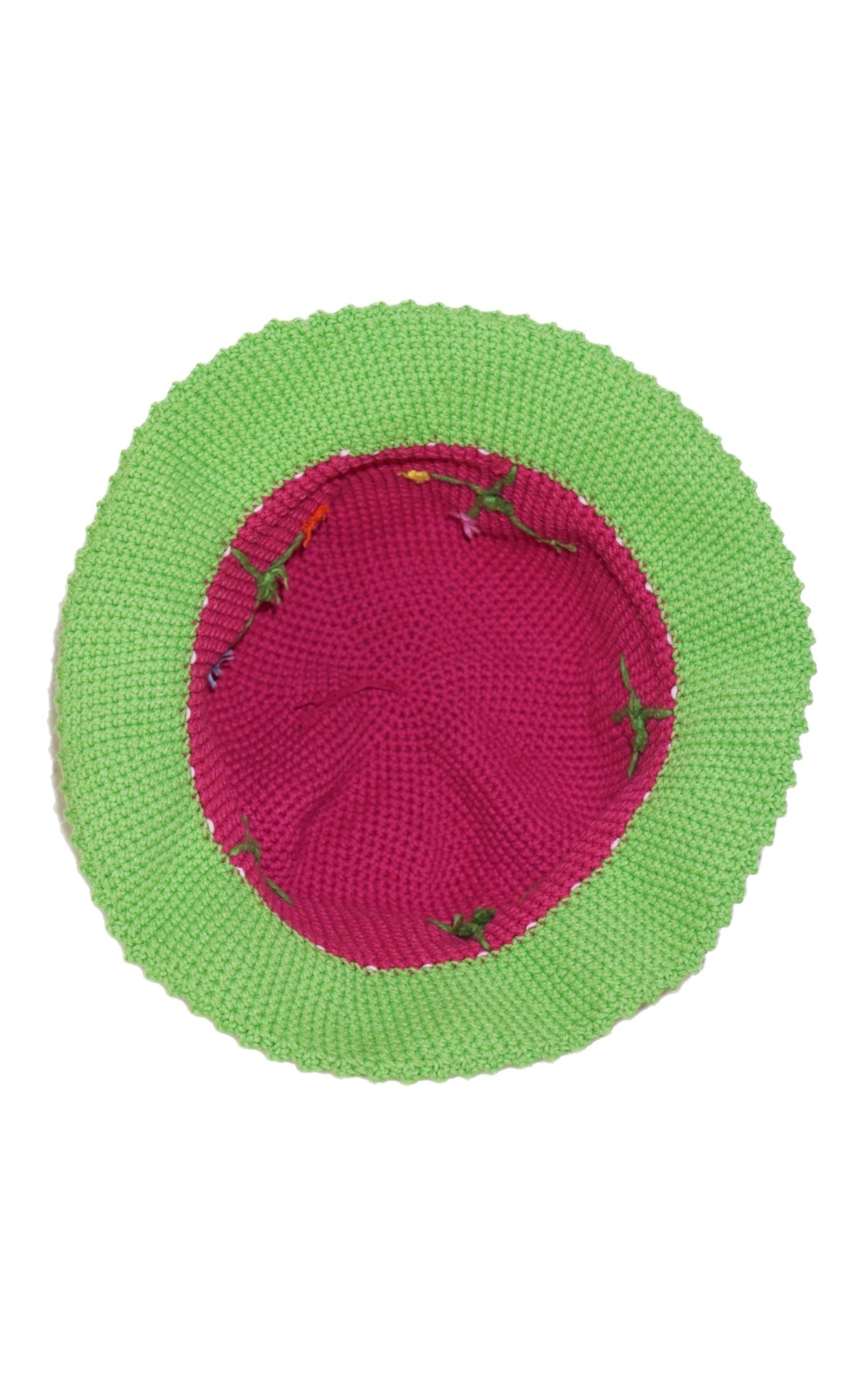 HANDMADE Y2K Custom Floral Crochet Knit Bucket Hat RESELLUM