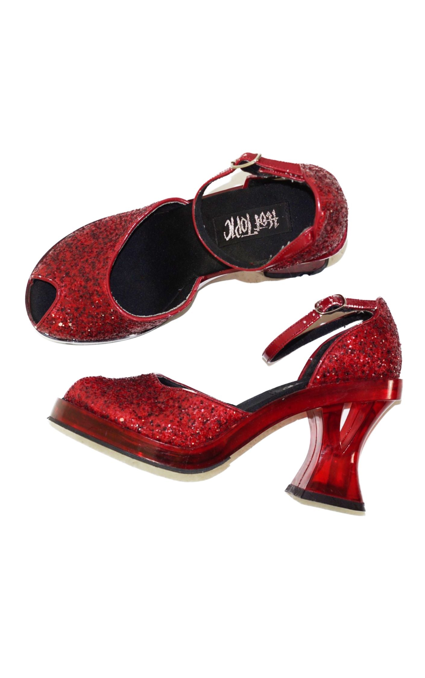 HOT TOPIC Red Sequin Mary Jane Sandals resellum