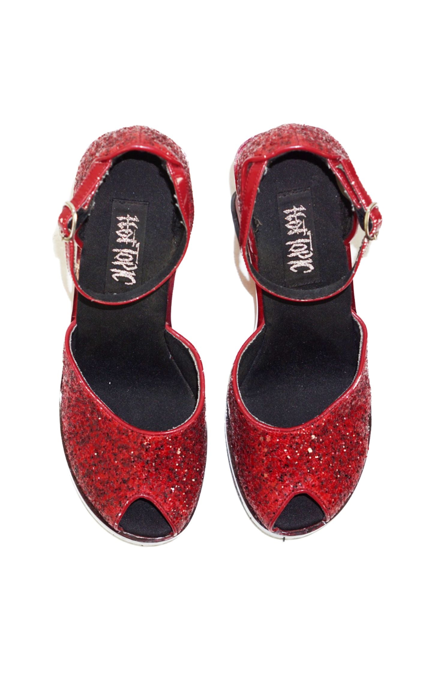 HOT TOPIC Red Sequin Mary Jane Sandals resellum