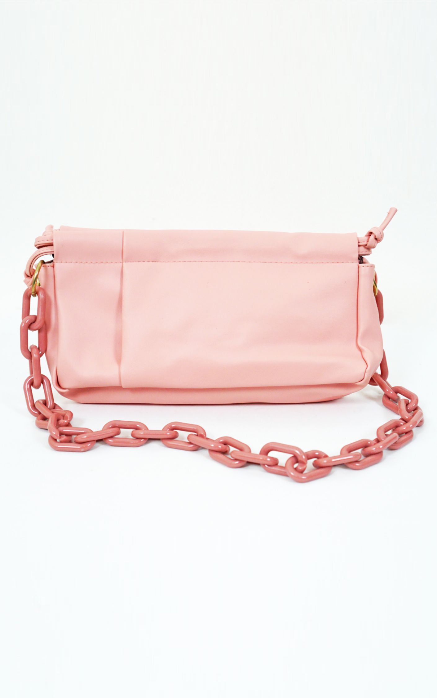 Pink Plastic Chain Handler Shoulder Bag resellum