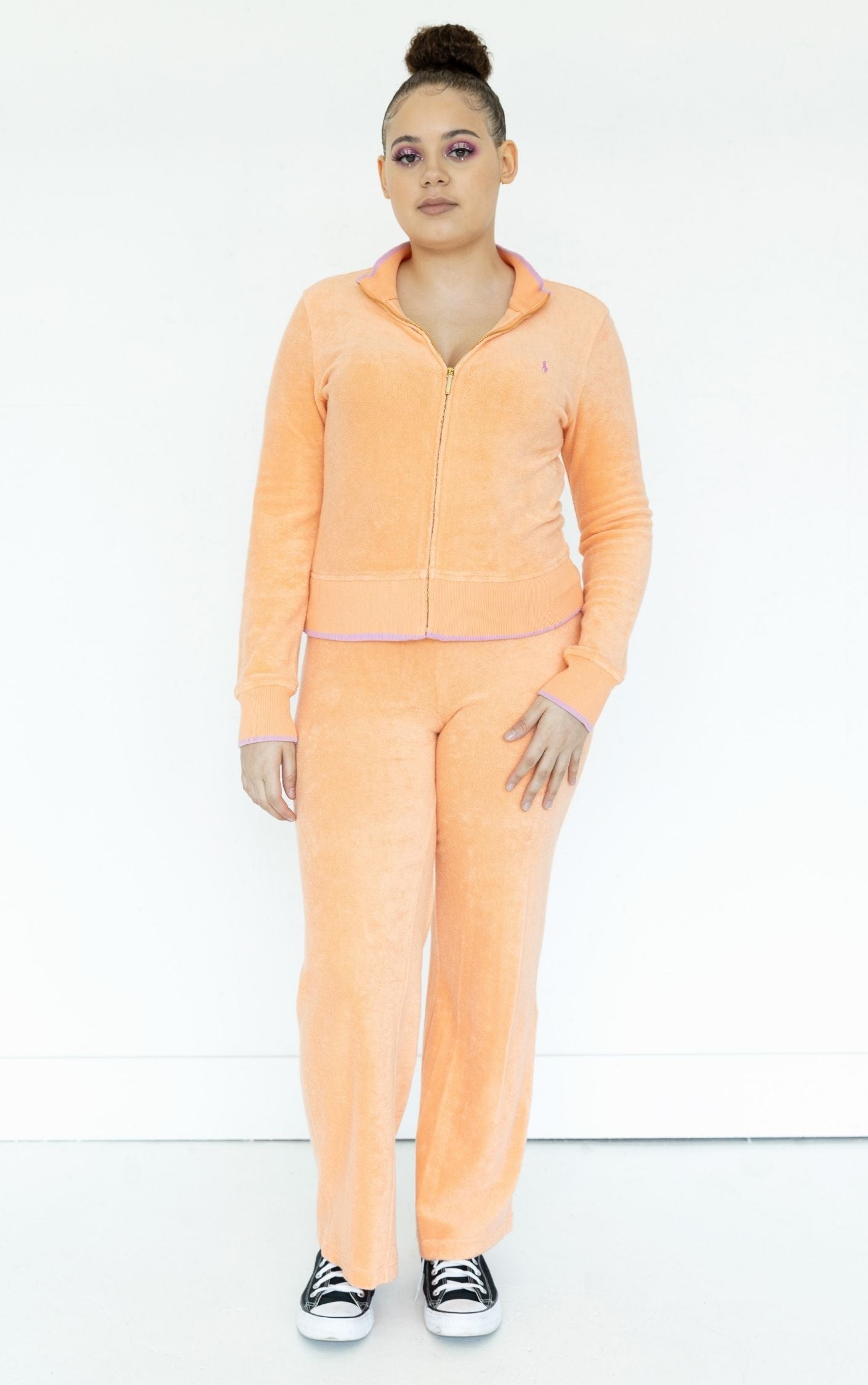 RALPH LAUREN Y2K Peach Terry Suit Pants Set RESELLUM