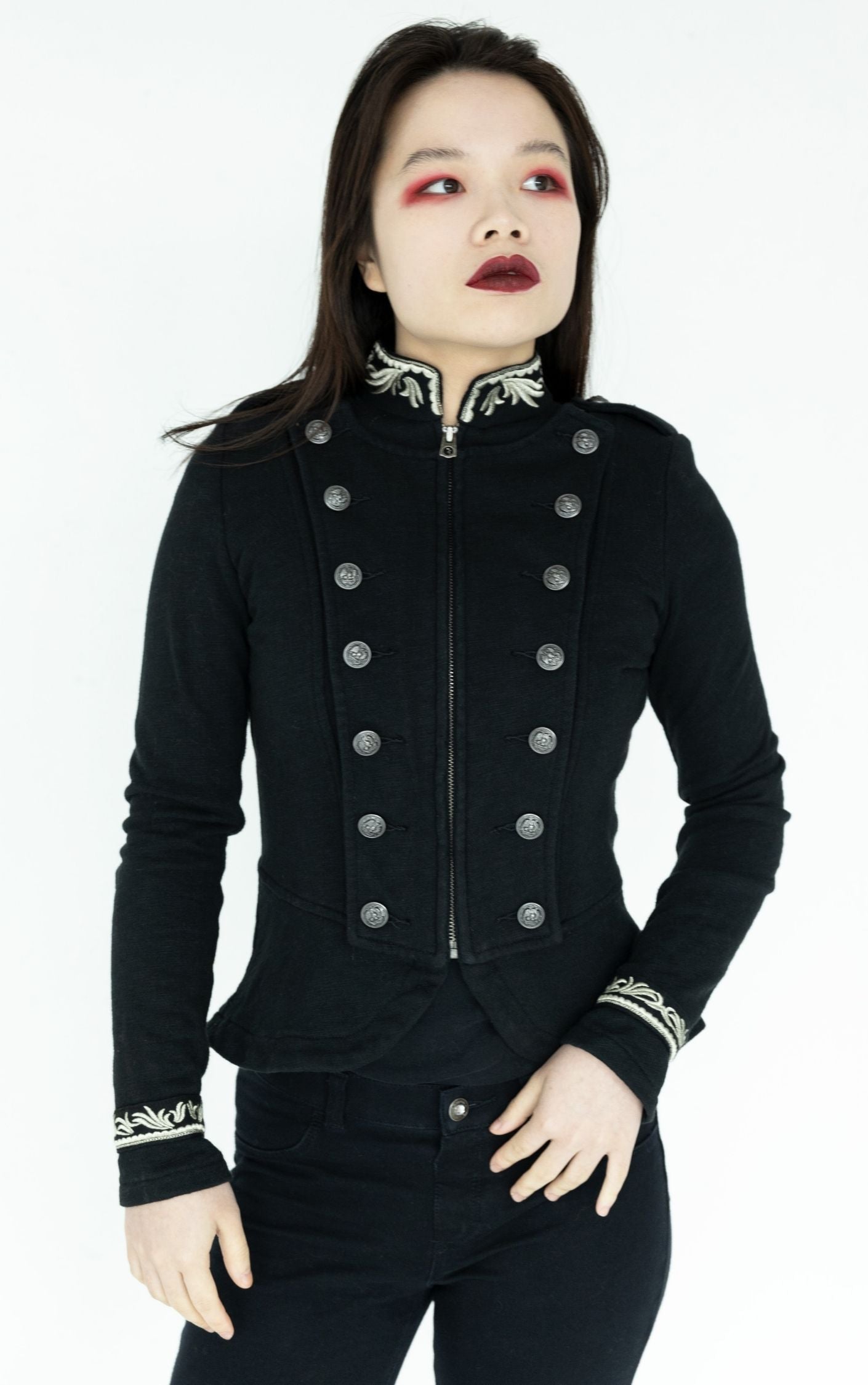 RALPH LAUREN Zip Up Military Peplum Jacket RESELLUM