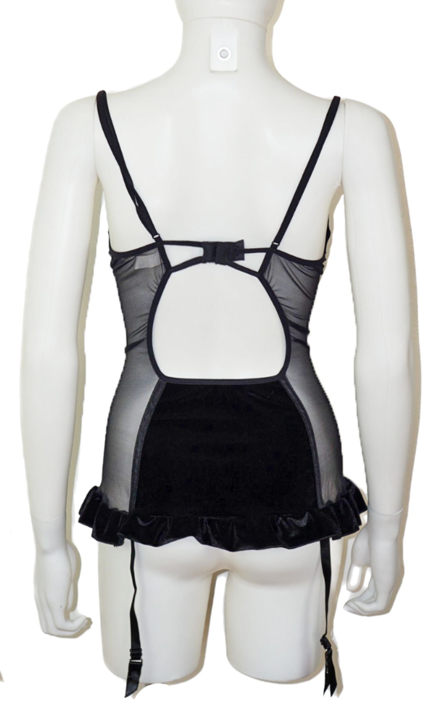 SHIRLEY OF HOLLYWOOD Black Velvet Garter Top resellum