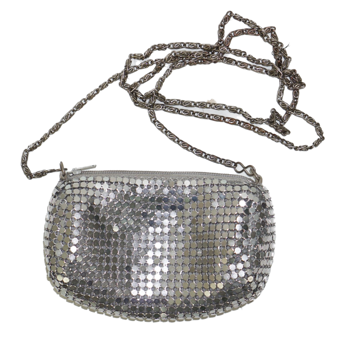 Silver Metallic Sparkle Shoulder Mini Bag