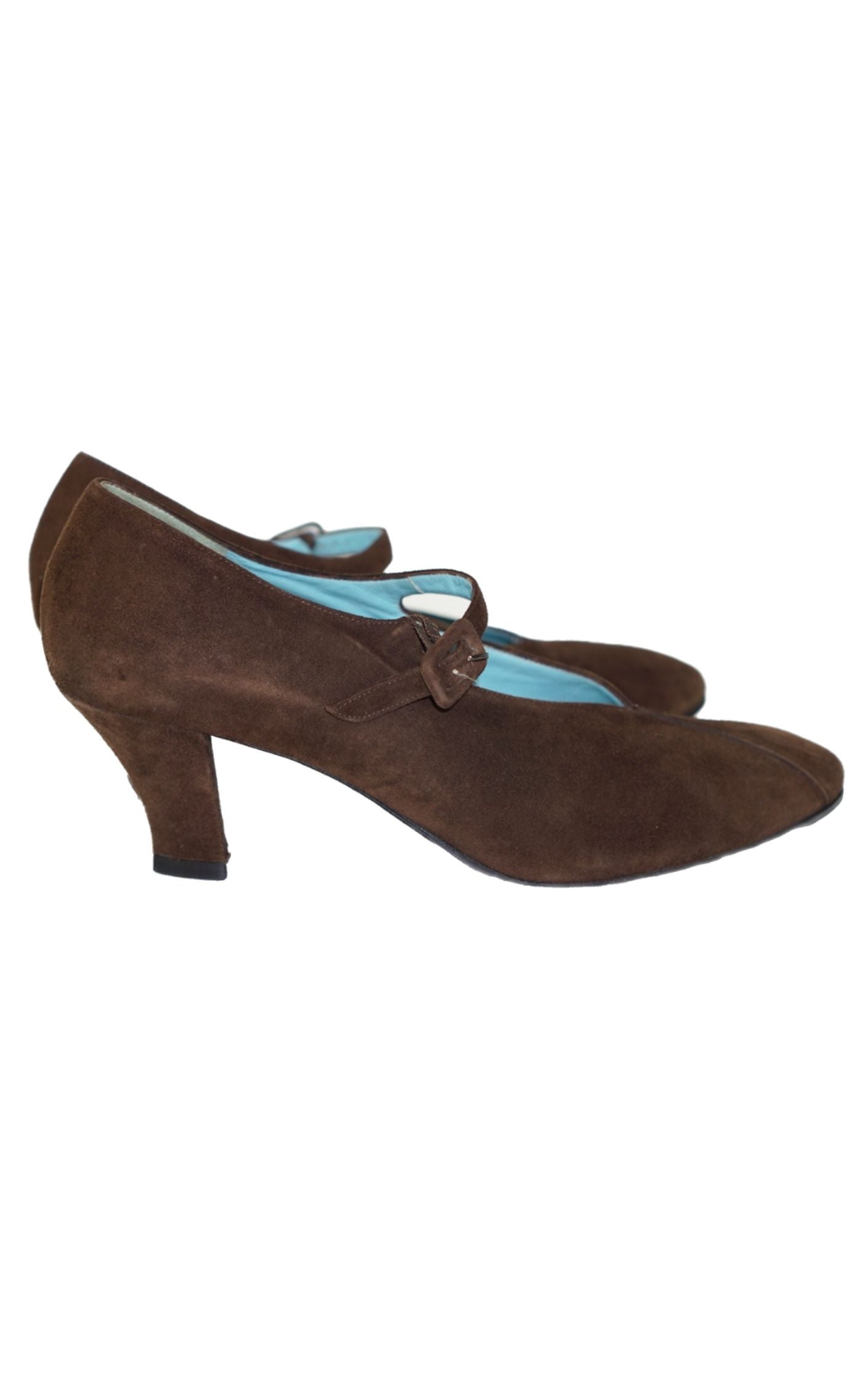 THIERRY RABOTIN Vintage Brown Suede Mary Jane Pumps