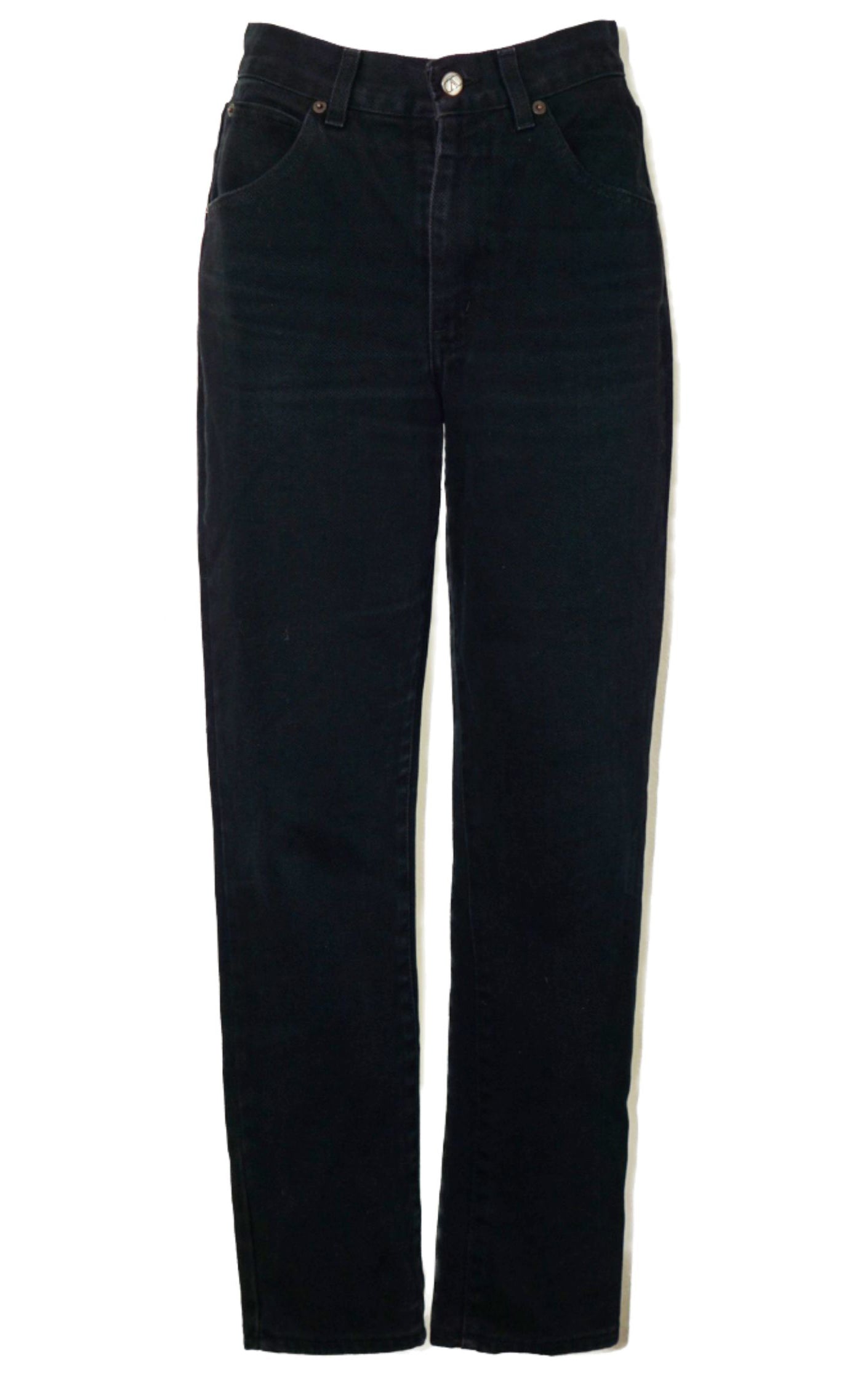 VALENTINO Navy Denim Straight Leg High Rise Jeans resellum