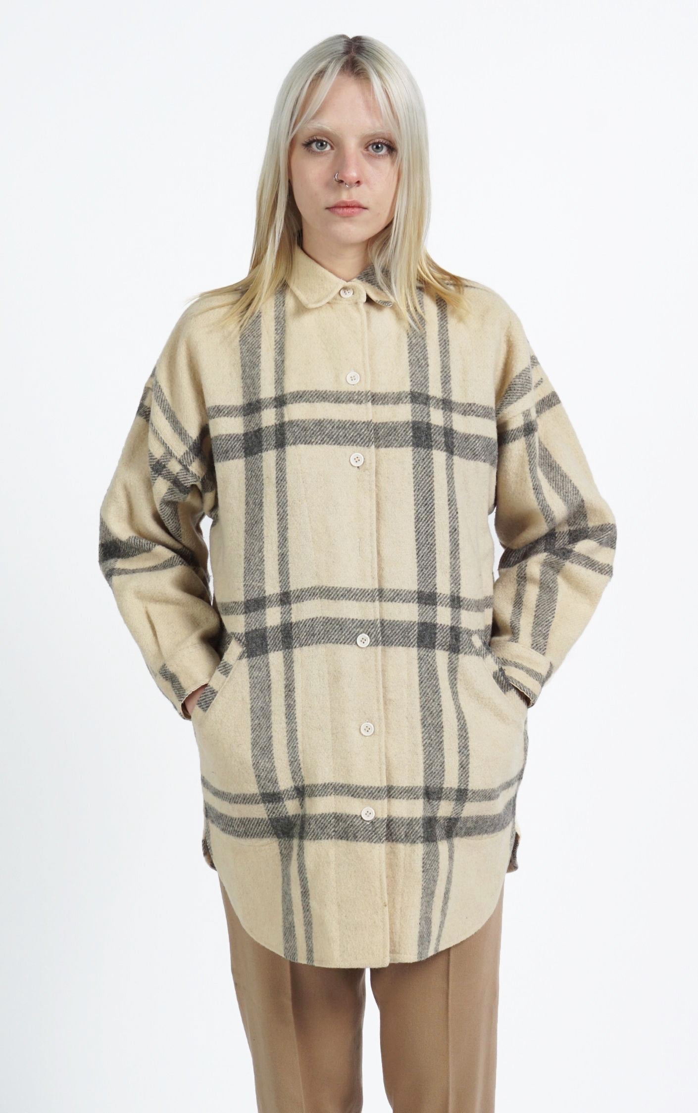 VINTAGE 100% Wool Tartan Plaid Buttoned Shirt resellum