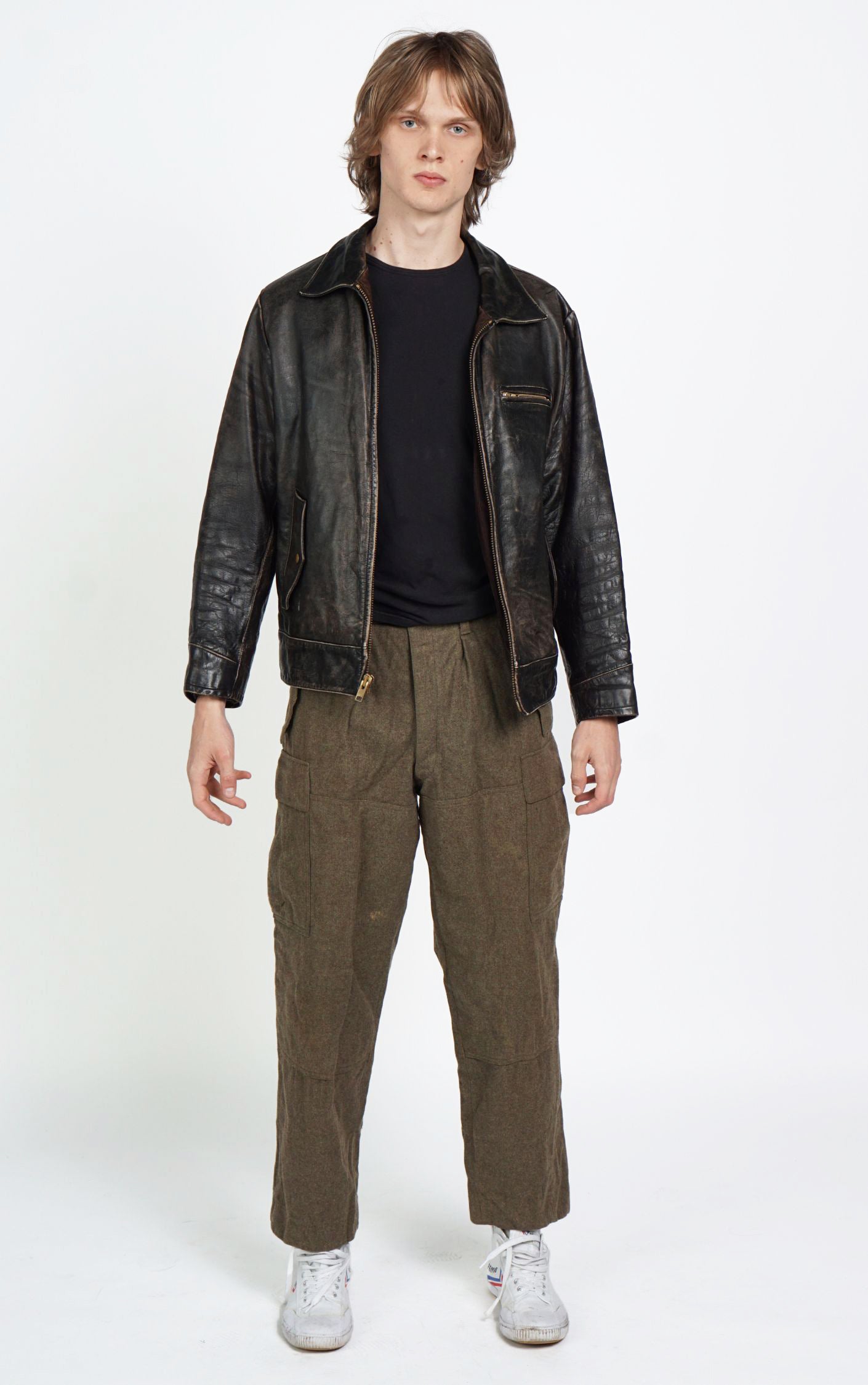 VINTAGE 60s Military Army Heavy Wool Pockets Cargo Pants resellum