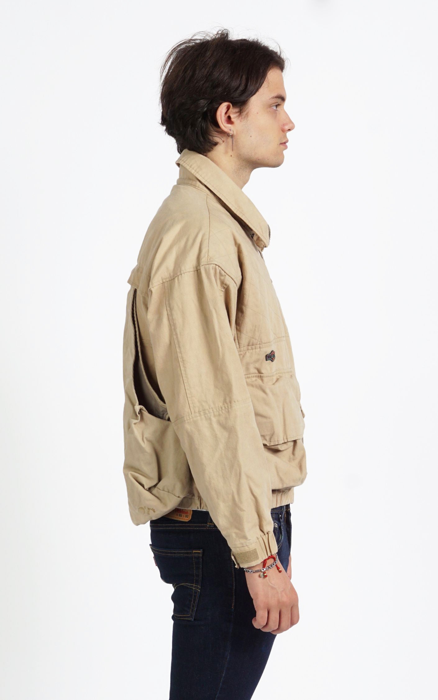 VINTAGE Columbia Beige Cargo Baggy Zip Up Jacket