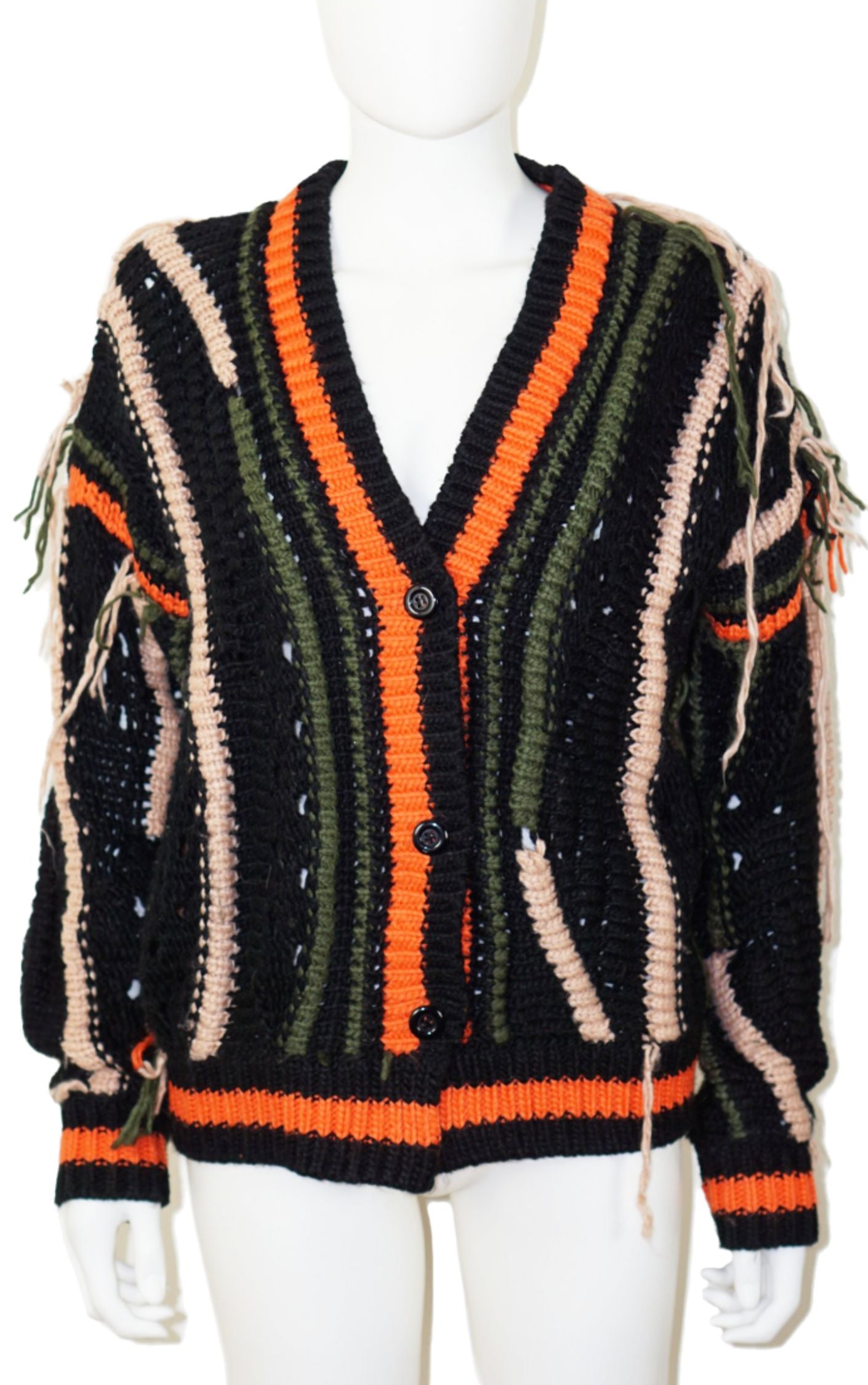 VINTAGE Distressed Crochet Holed Grunge Cardigan resellum