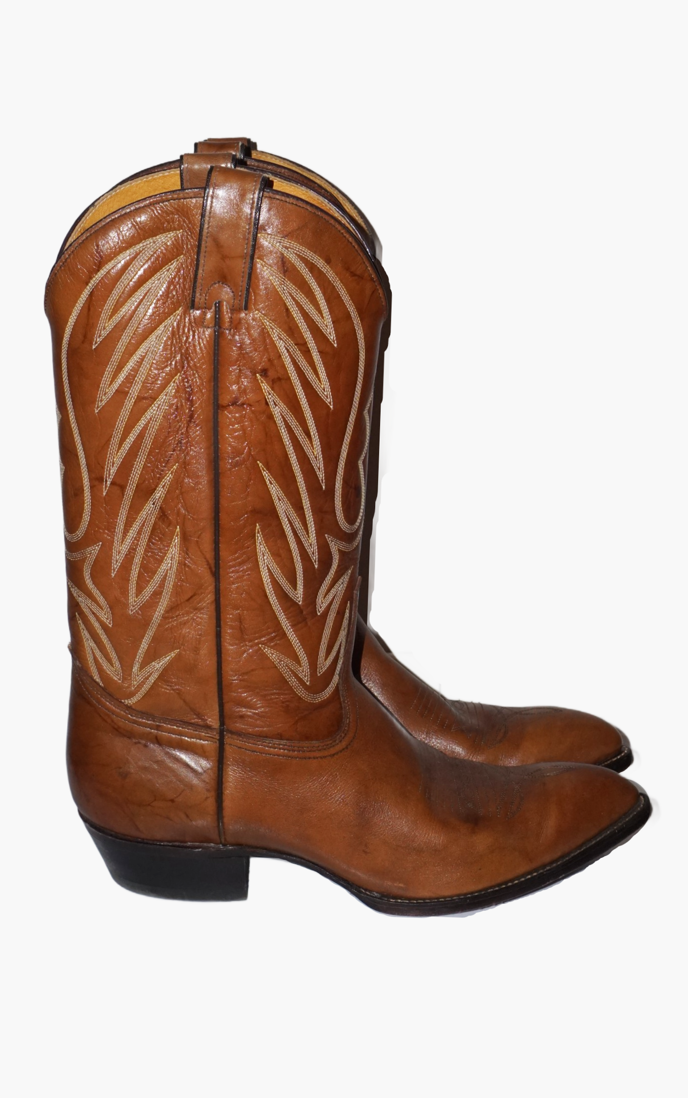 VINTAGE Imperial Brown Leather Western Cowboy Riding Boots resellum