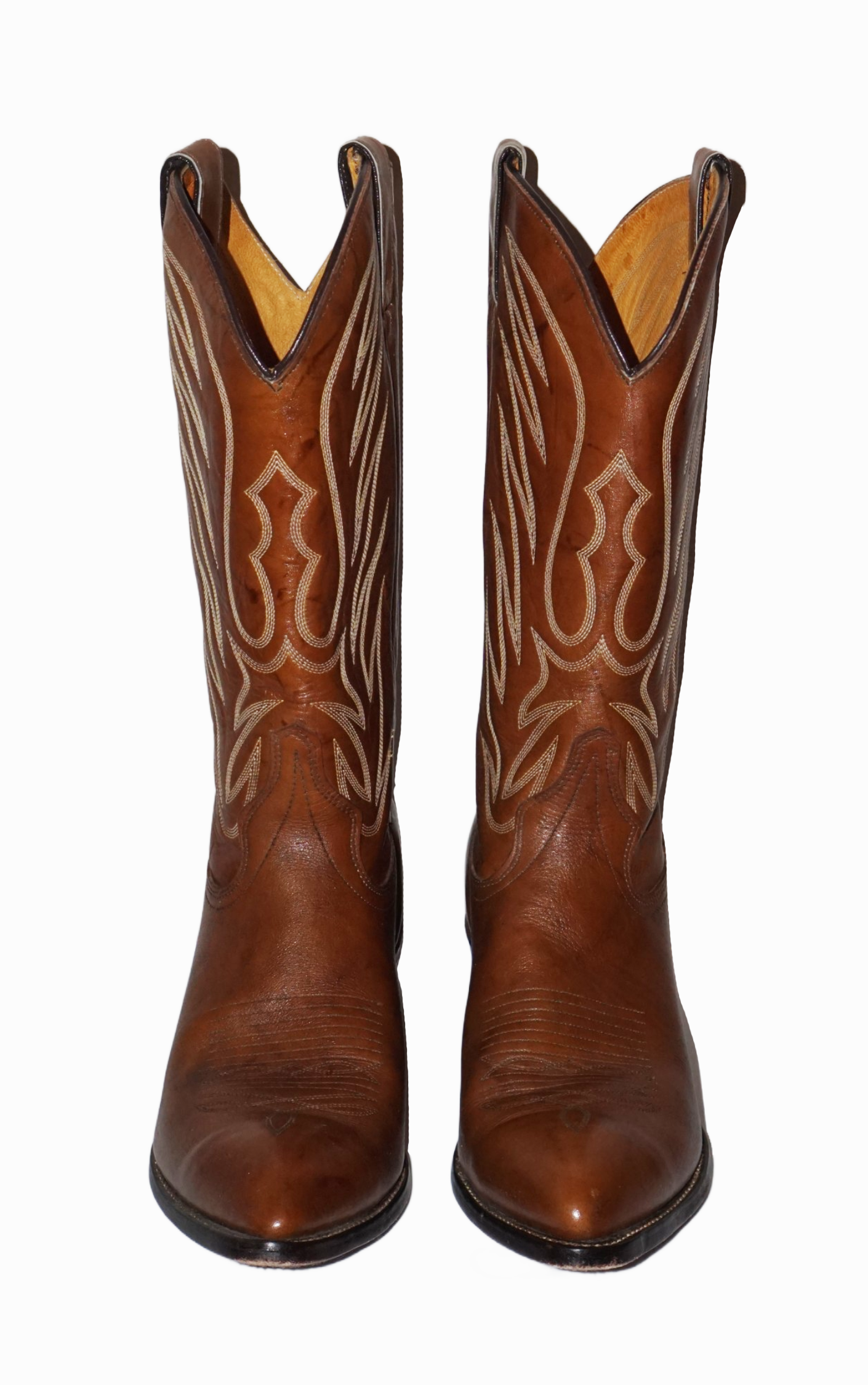 VINTAGE Imperial Brown Leather Western Cowboy Riding Boots resellum