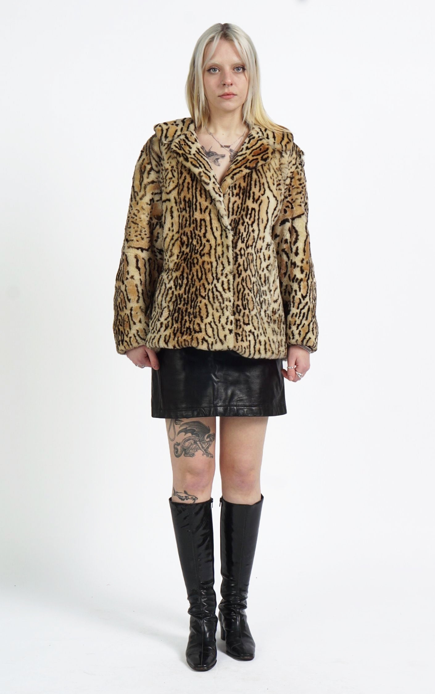 VINTAGE Leopard Cheetah Real Fur Boho Indie Jacket resellum
