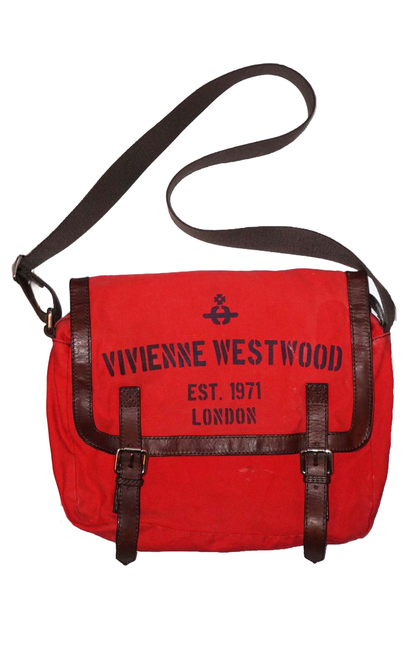VIVIENNE WESTWOOD Logo Red Crossbody Messenger Bag resellum