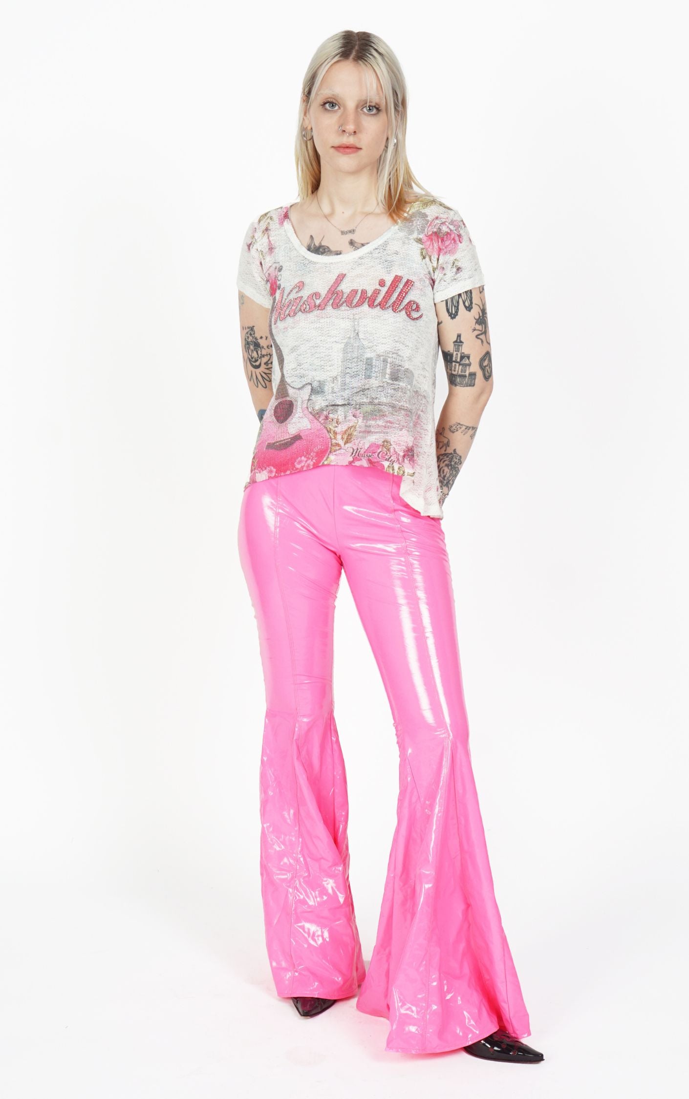 Y2K Nashville Rhinestones Guitar Cute Country Music Top resellum