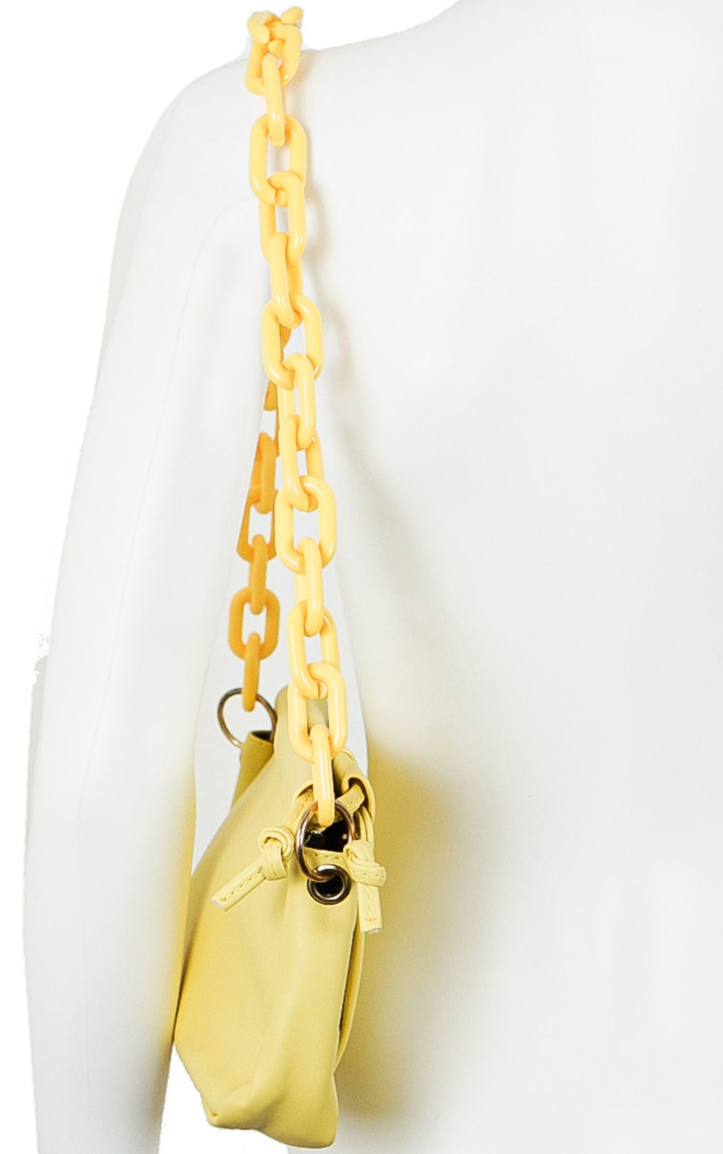Yellow Plastic Chain Handler Shoulder Bag resellum