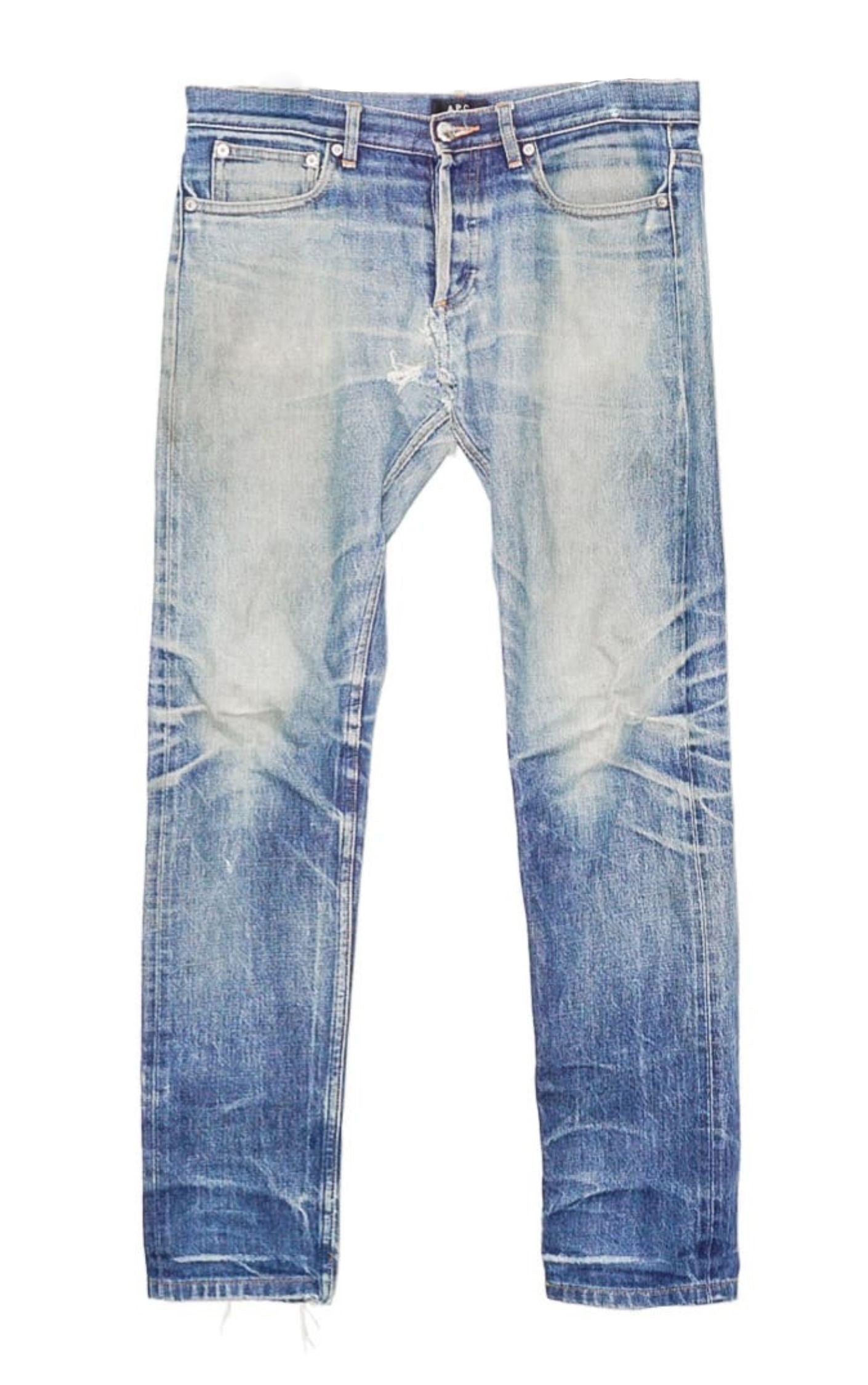 A.P.C. Distressed Straight Leg Jeans