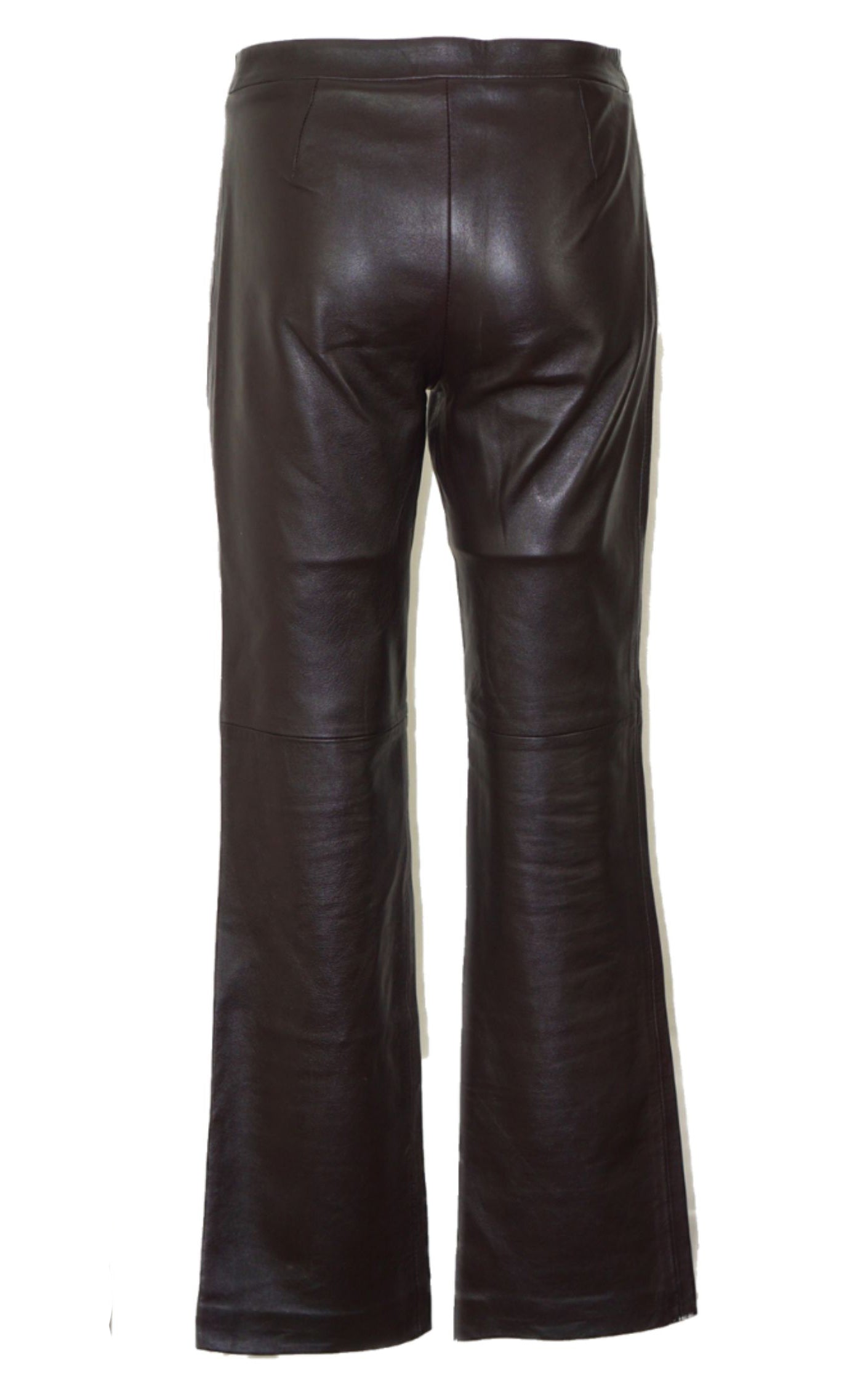 BCBG Real Leather Boot Cut Brown Pants