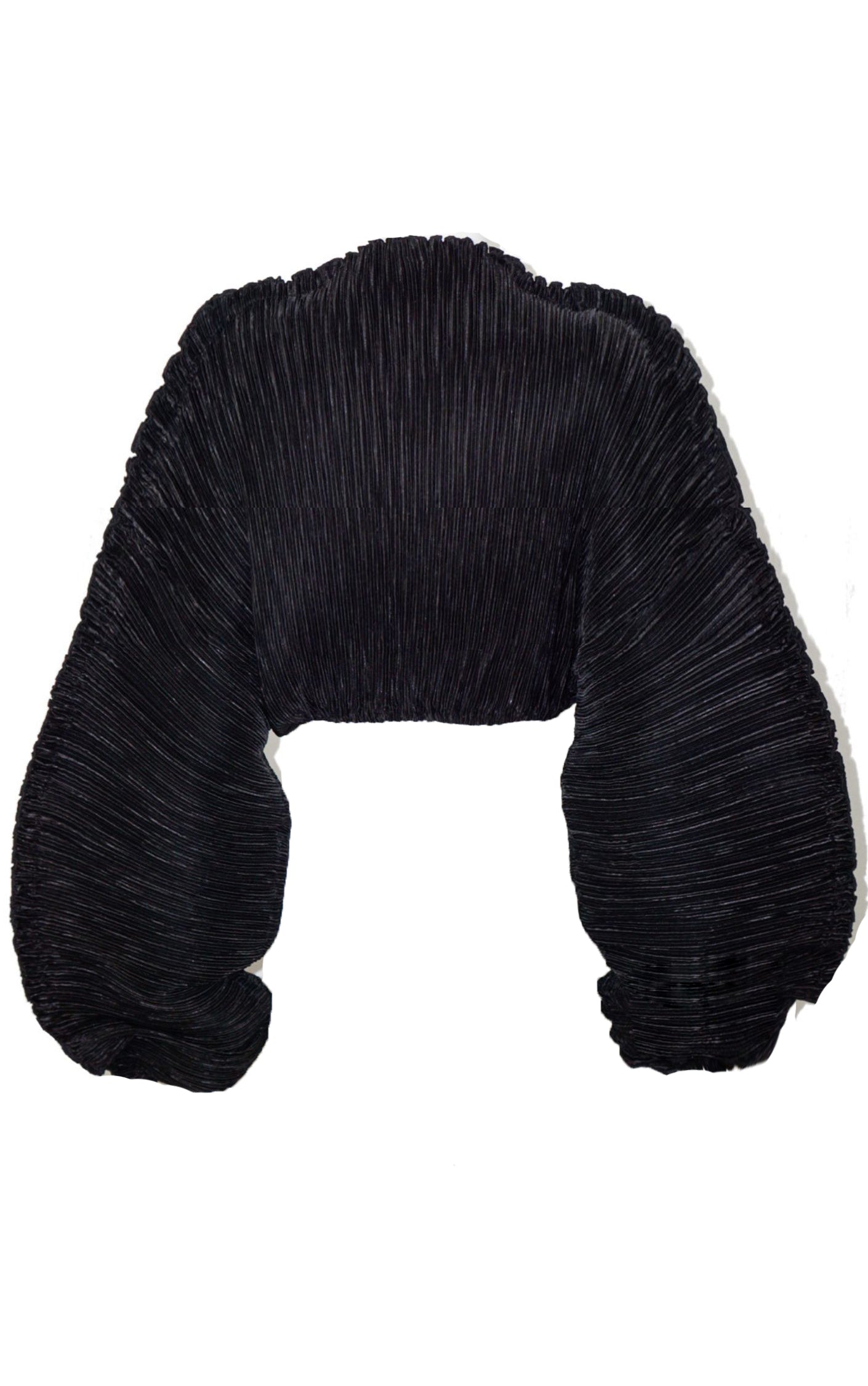 CULT GAIA Mala Pleated Plisse Black Top