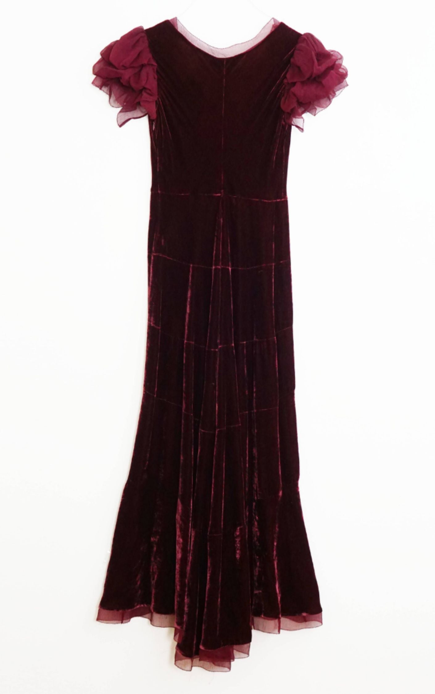 DKNY Burgundy Velvet Midi Dress