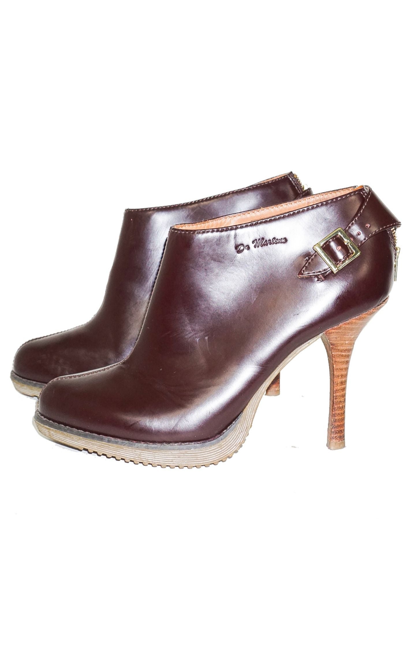 DR. MARTENS Nevena Brown Heeled Booties