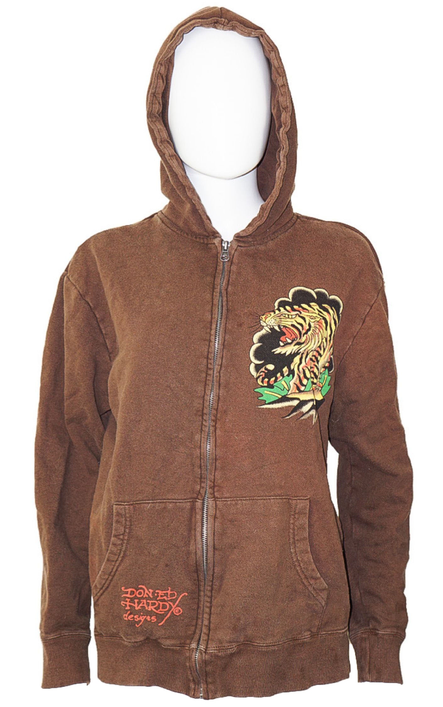 ED HARDY BY CHRISTIAN AUDIGIER Brown Hoodie