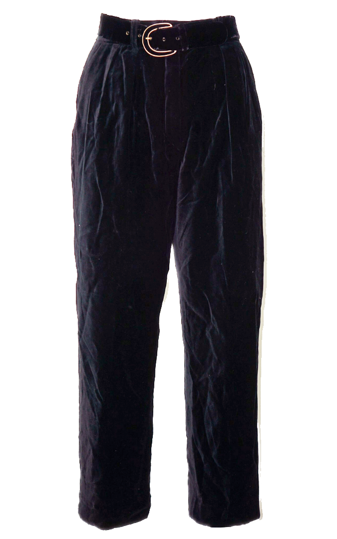 ESCADA VTG Black Velvet Belted Pants