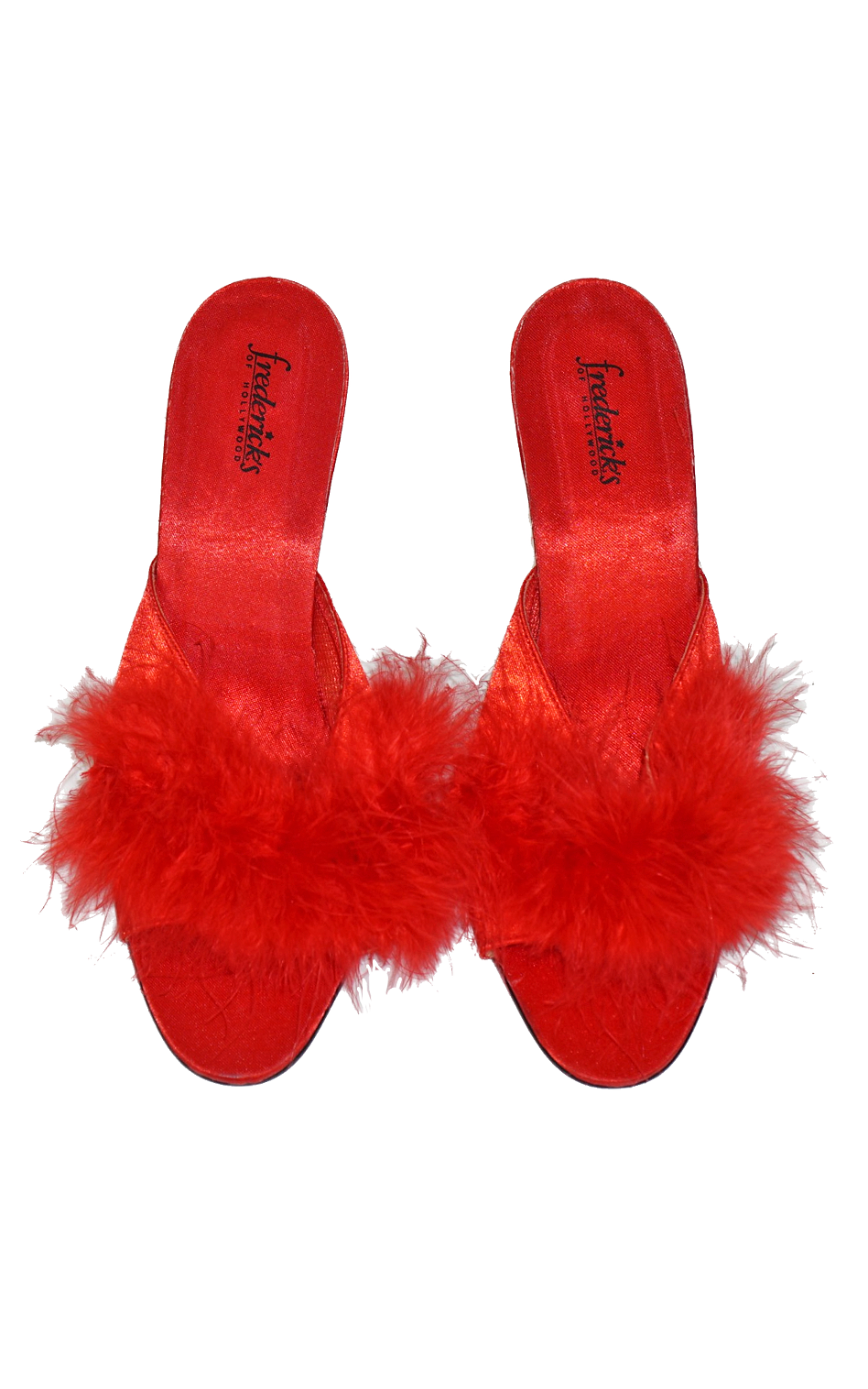 FREDERICKS OF HOLLYWOOD Red Feather Mules