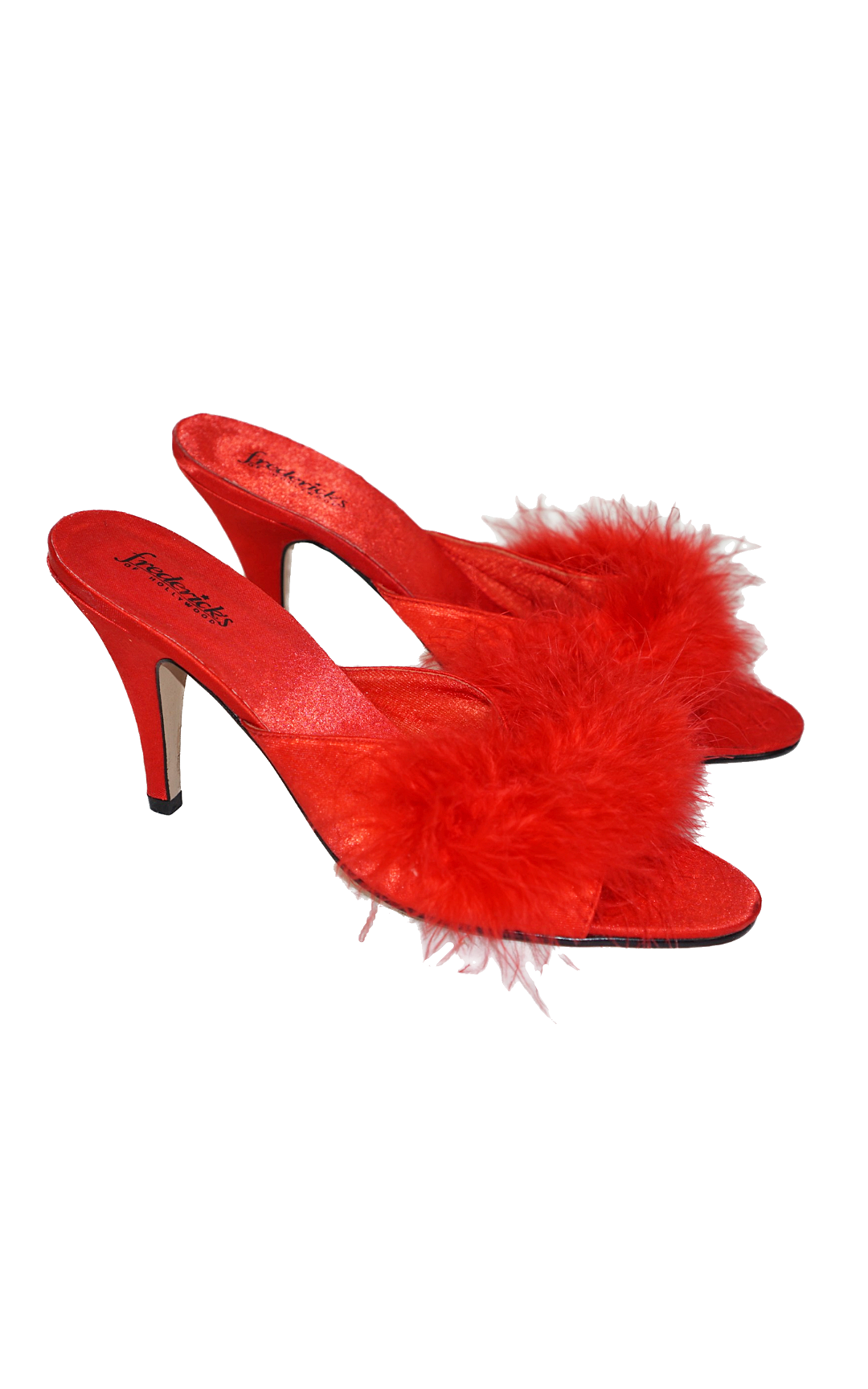 FREDERICKS OF HOLLYWOOD Red Feather Mules