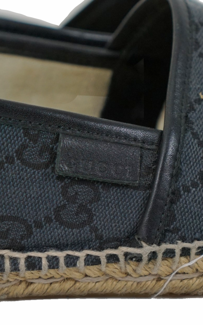 GUCCI GG Logo Monogram Black Espadrilles resellum