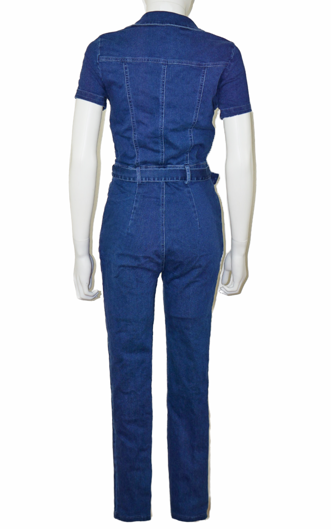 HAUTE MONDE Blue Denim Jumpsuit